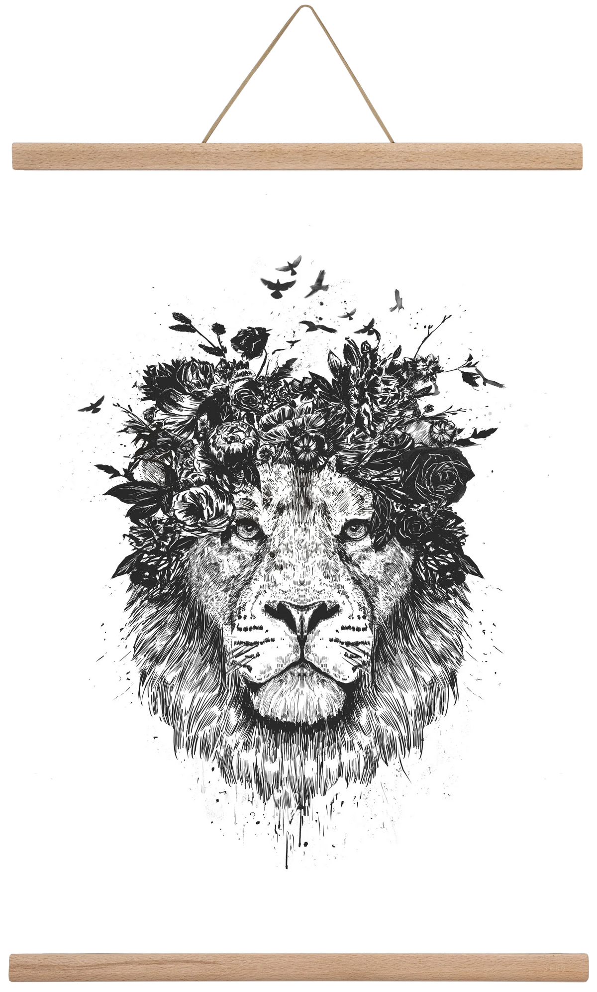 Floral lion (bw) - artbridge