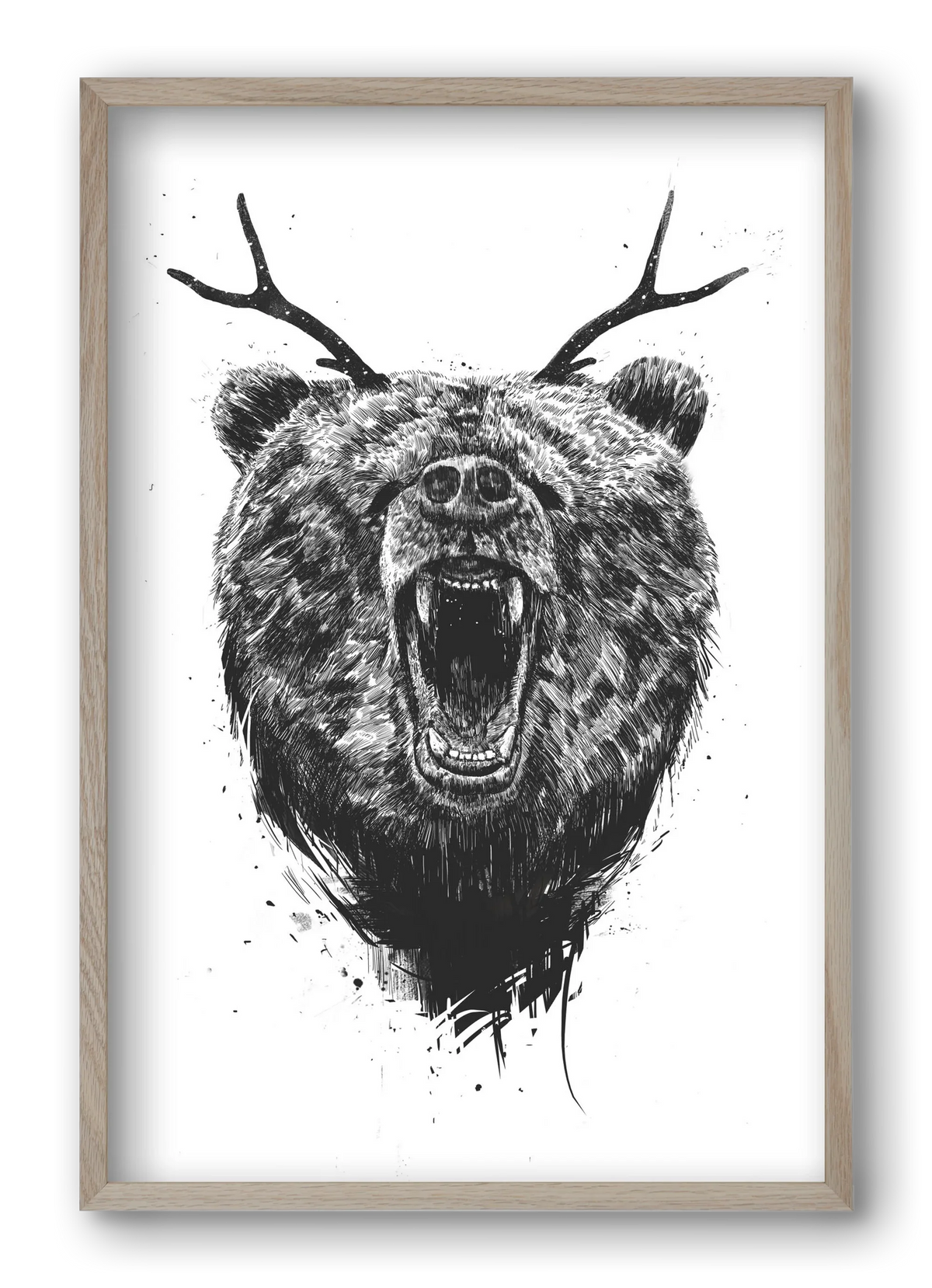 Angry bear with antlers - artbridge