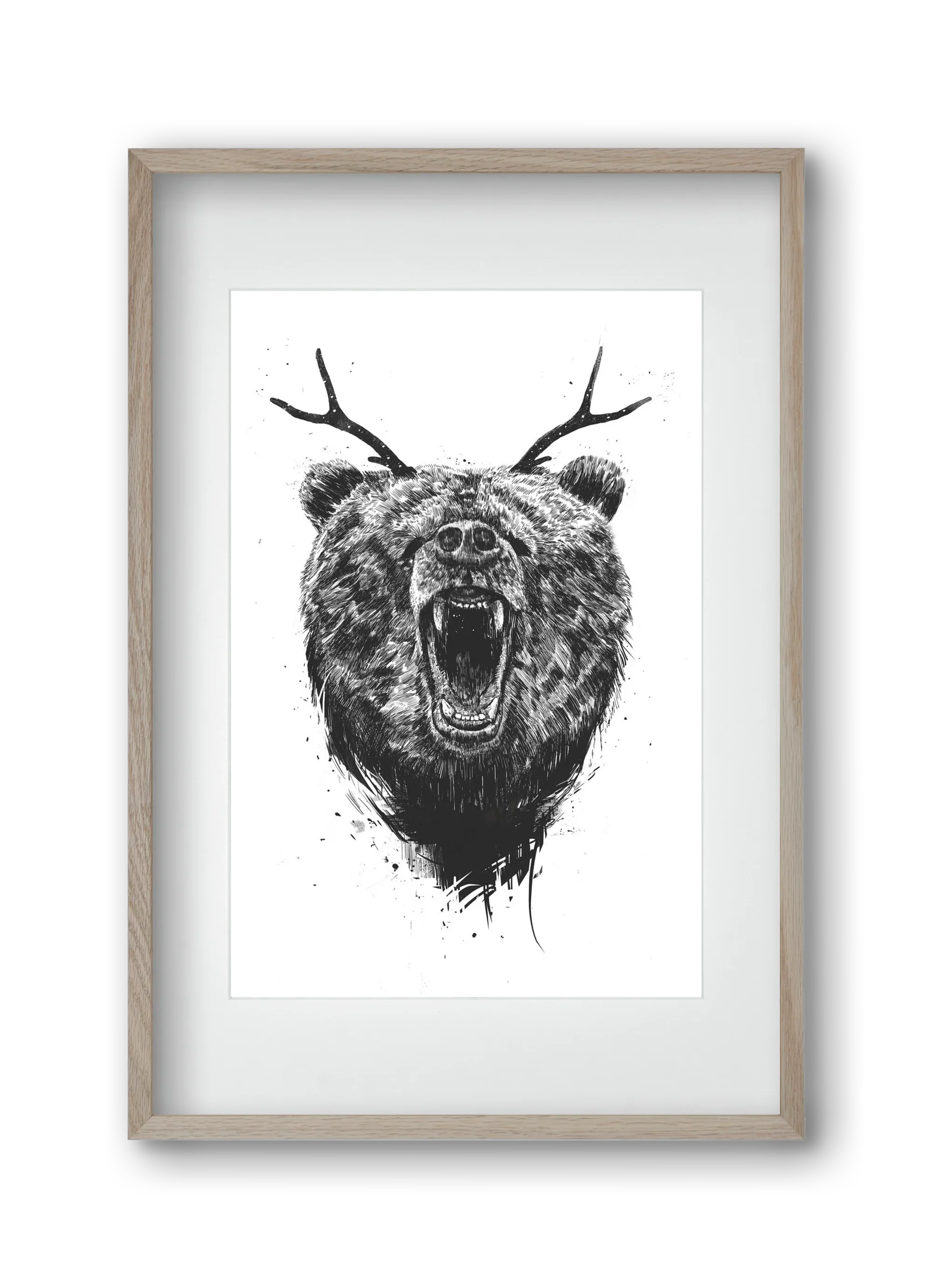 Angry bear with antlers - artbridge