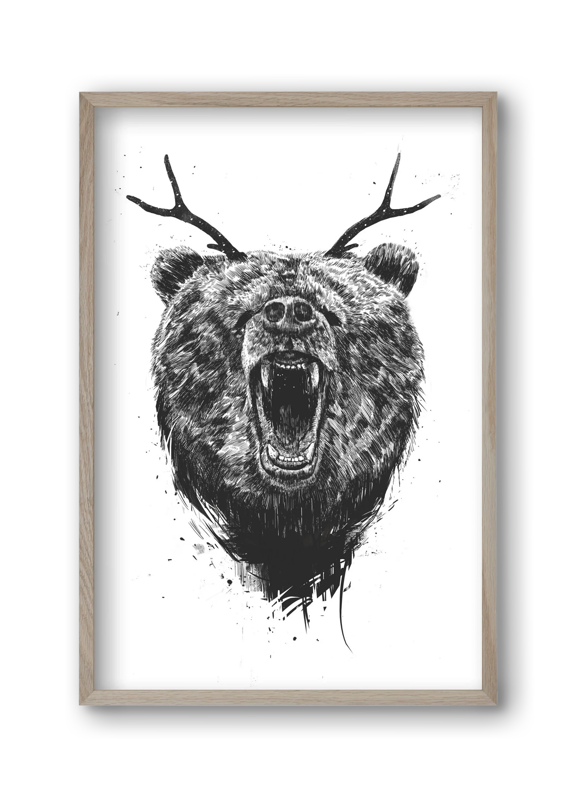 Angry bear with antlers - artbridge