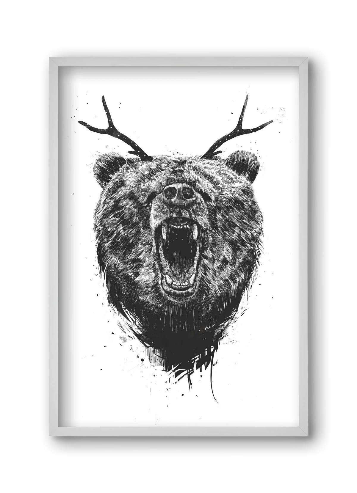 Angry bear with antlers - artbridge