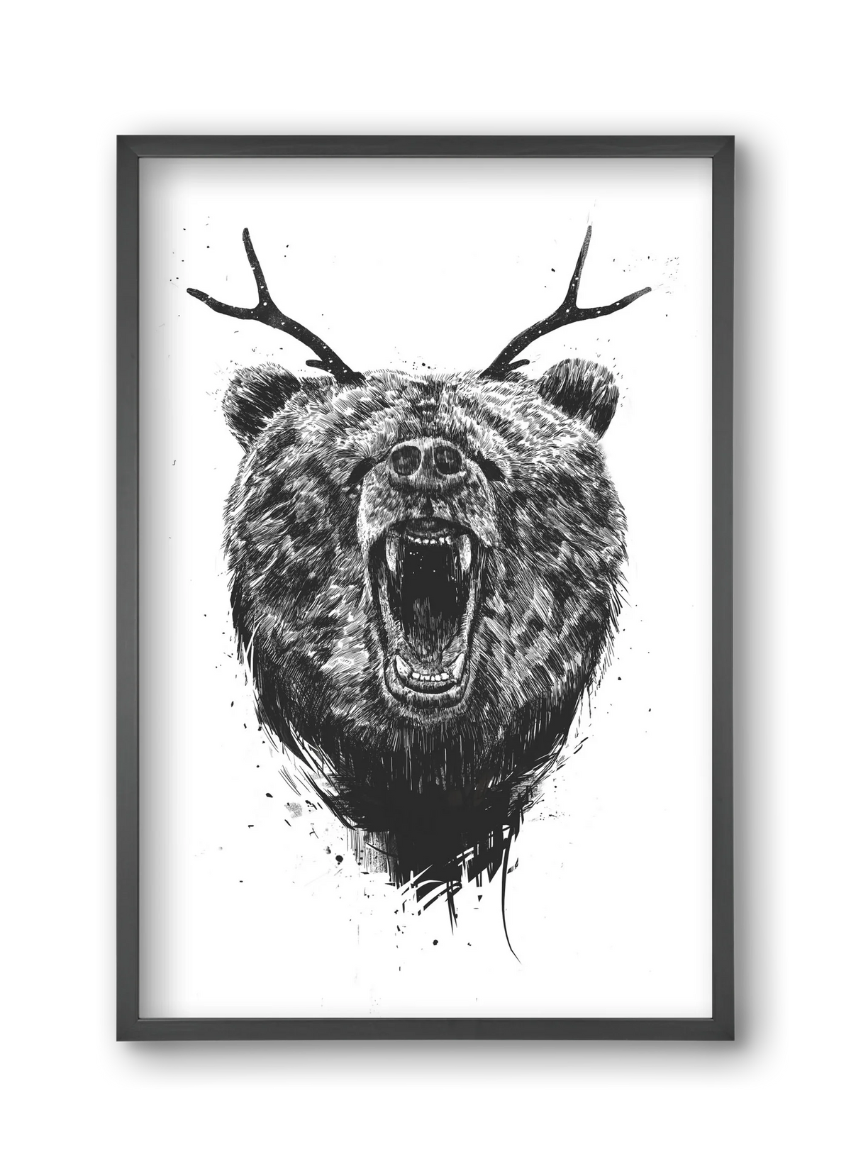 Angry bear with antlers - artbridge