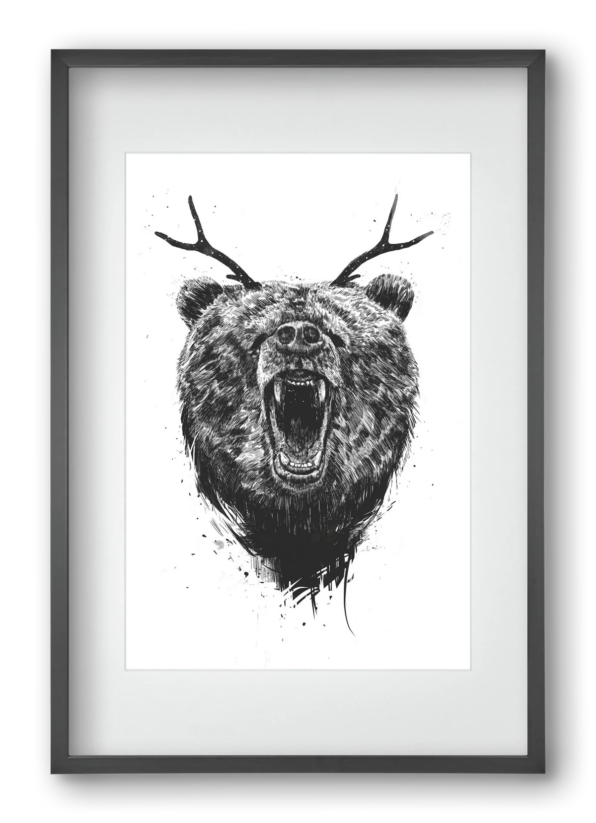 Angry bear with antlers - artbridge