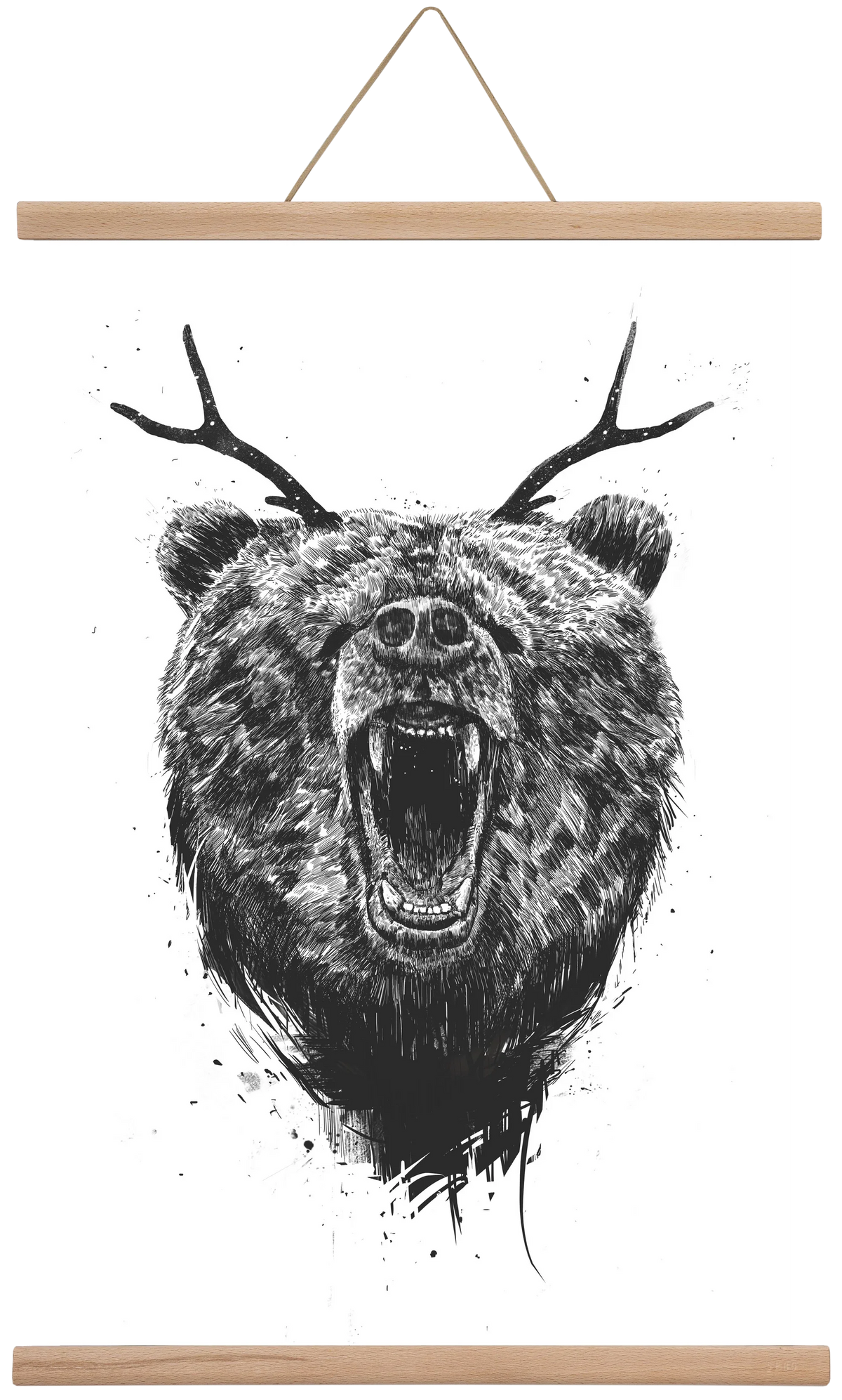 Angry bear with antlers - artbridge