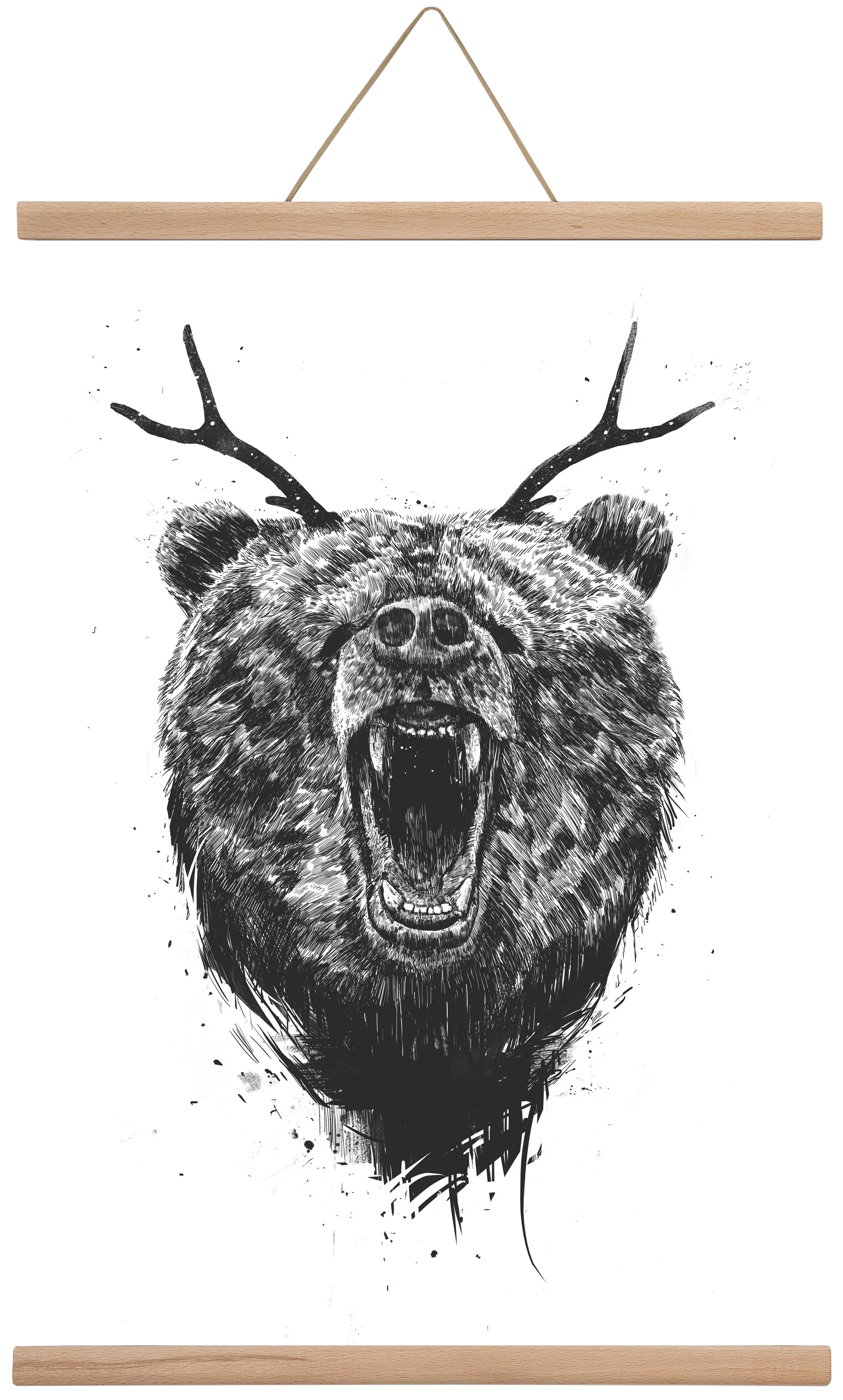 Angry bear with antlers - artbridge