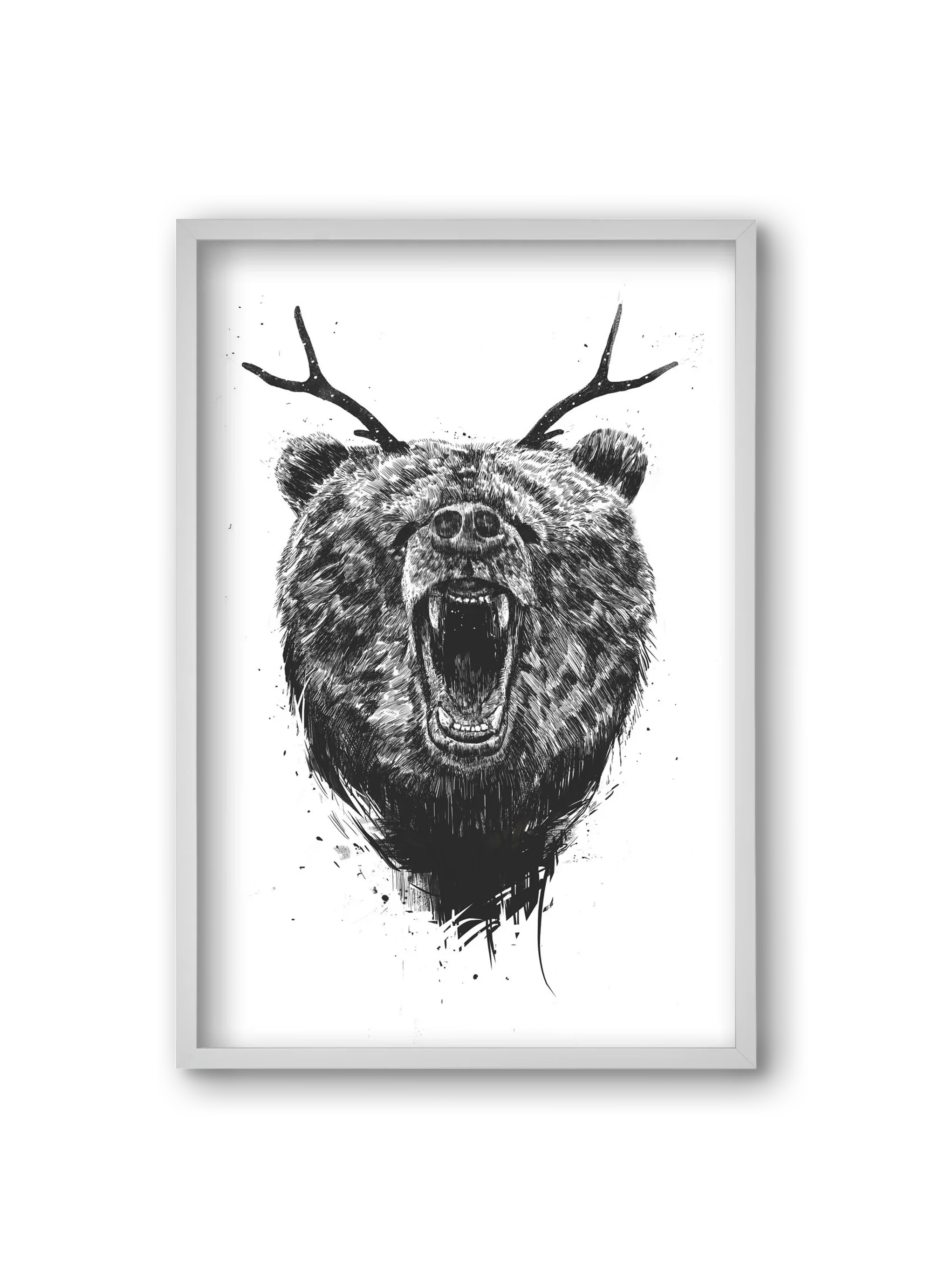 Angry bear with antlers - artbridge