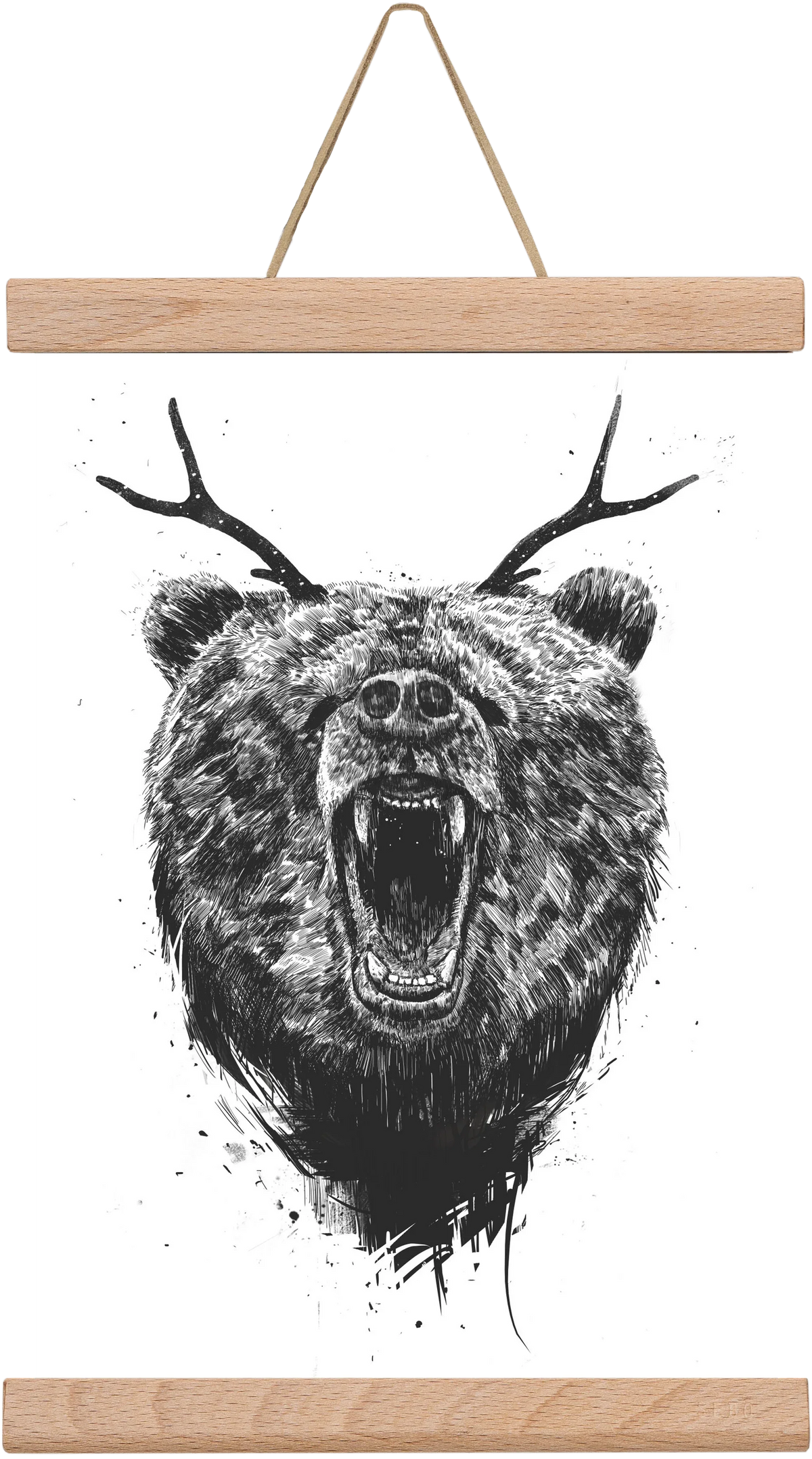 Angry bear with antlers - artbridge