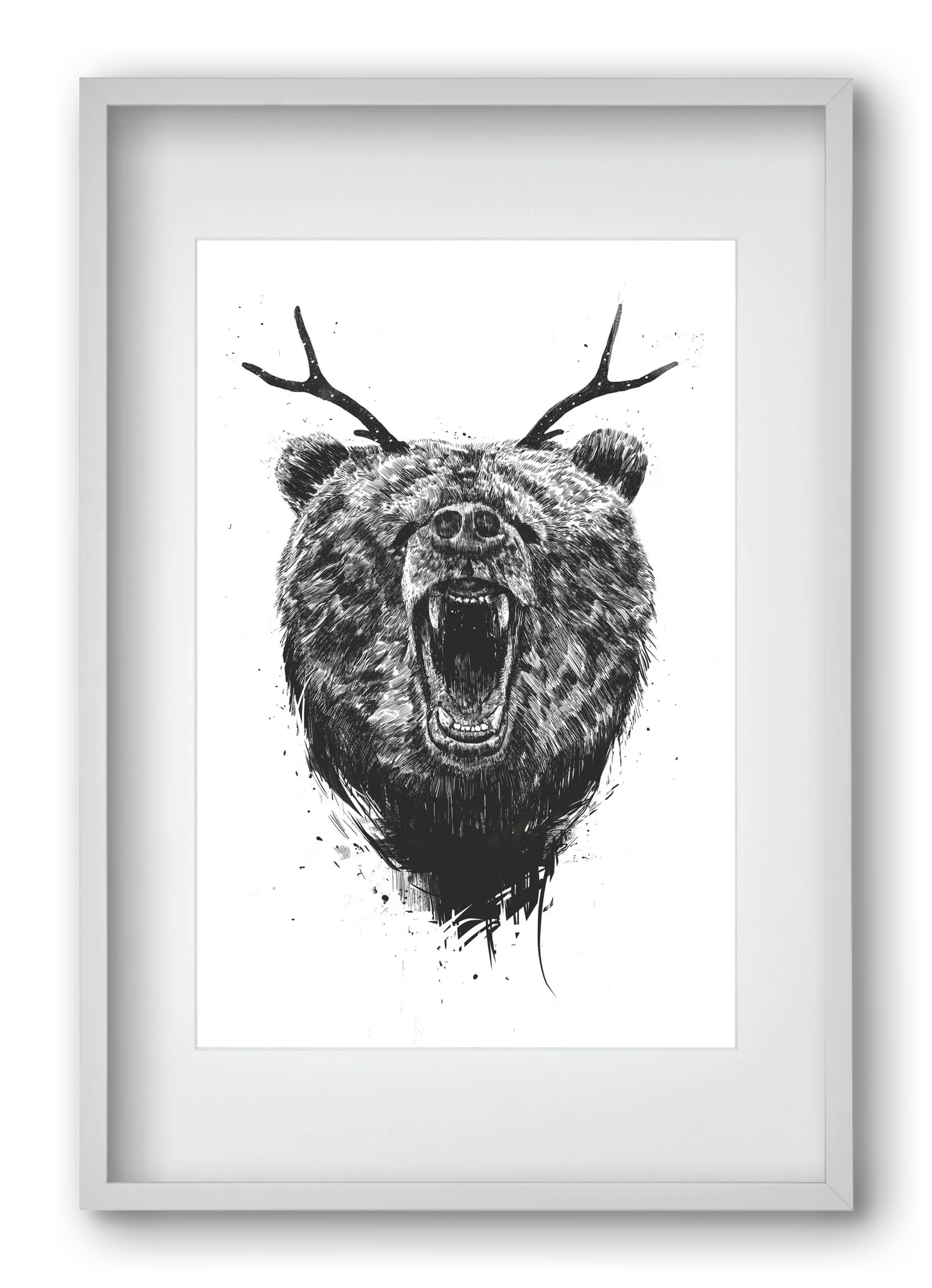 Angry bear with antlers - artbridge
