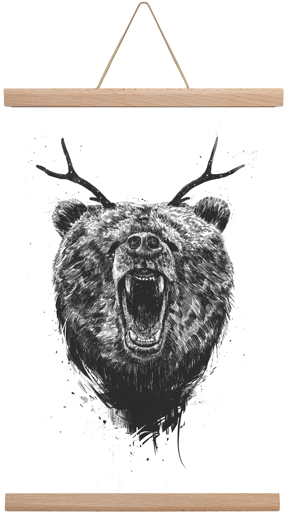 Angry bear with antlers - artbridge