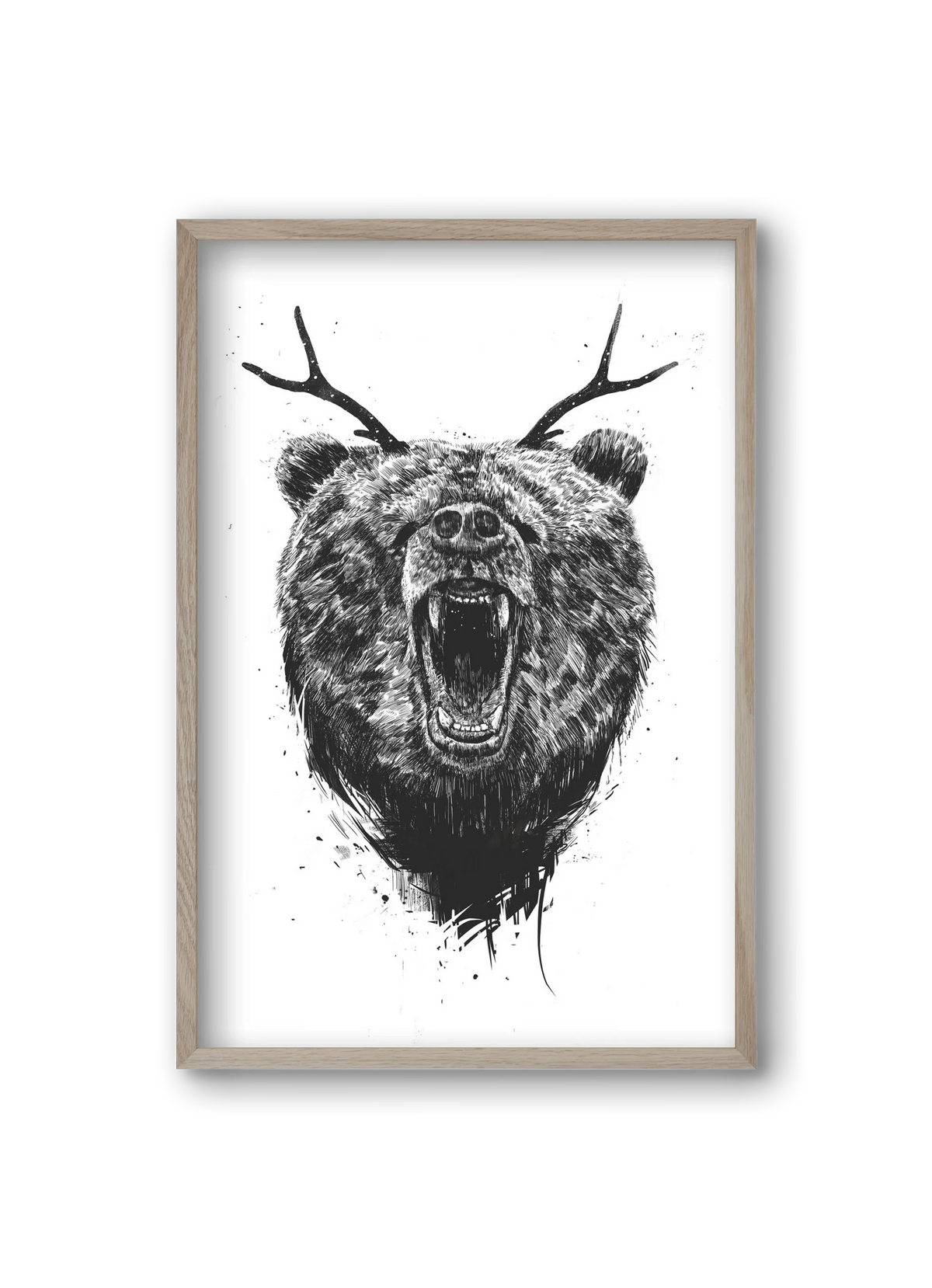 Angry bear with antlers - artbridge