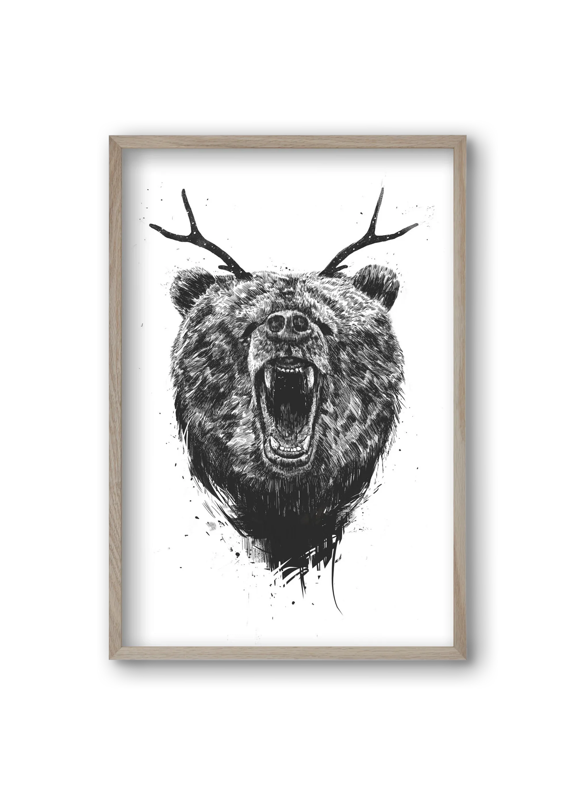 Angry bear with antlers - artbridge