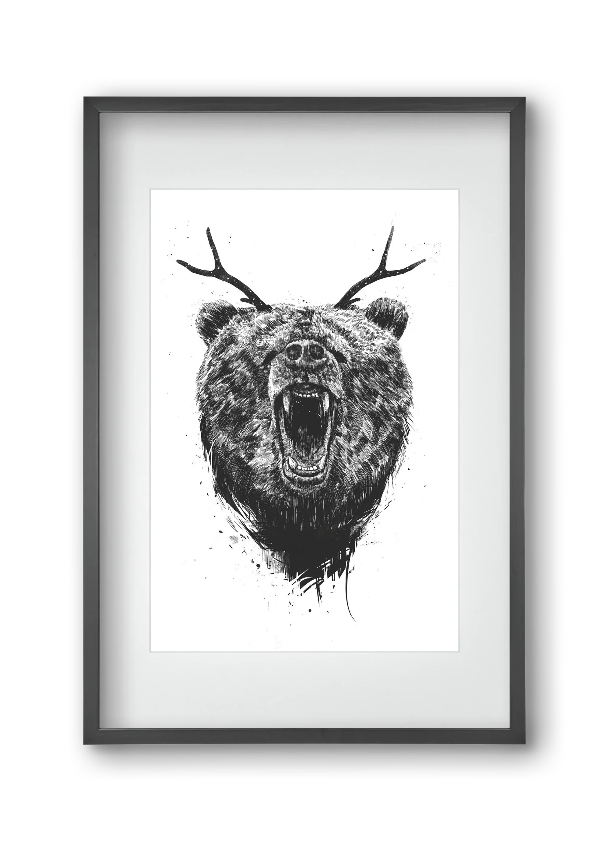 Angry bear with antlers - artbridge