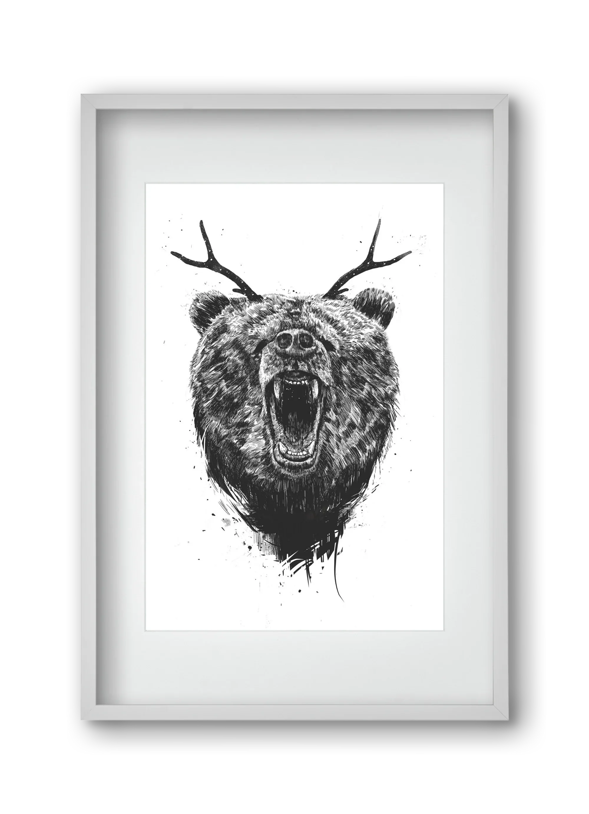 Angry bear with antlers - artbridge