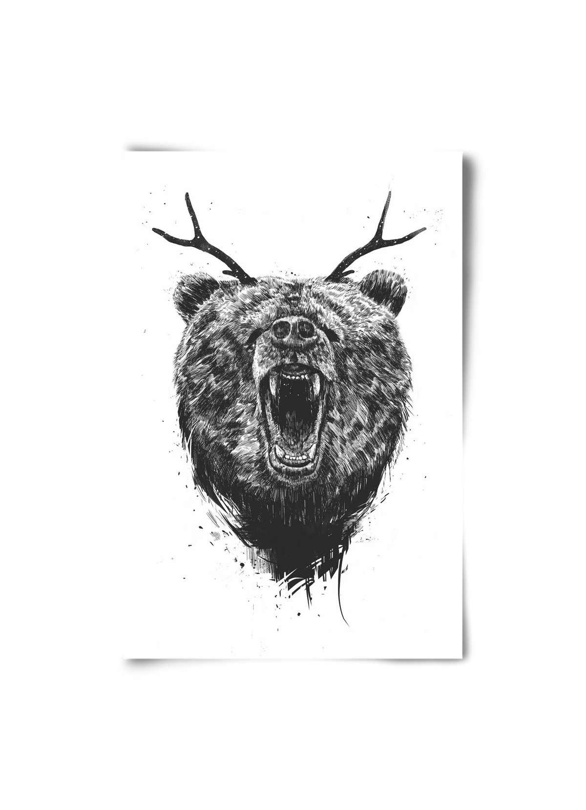 Angry bear with antlers - artbridge
