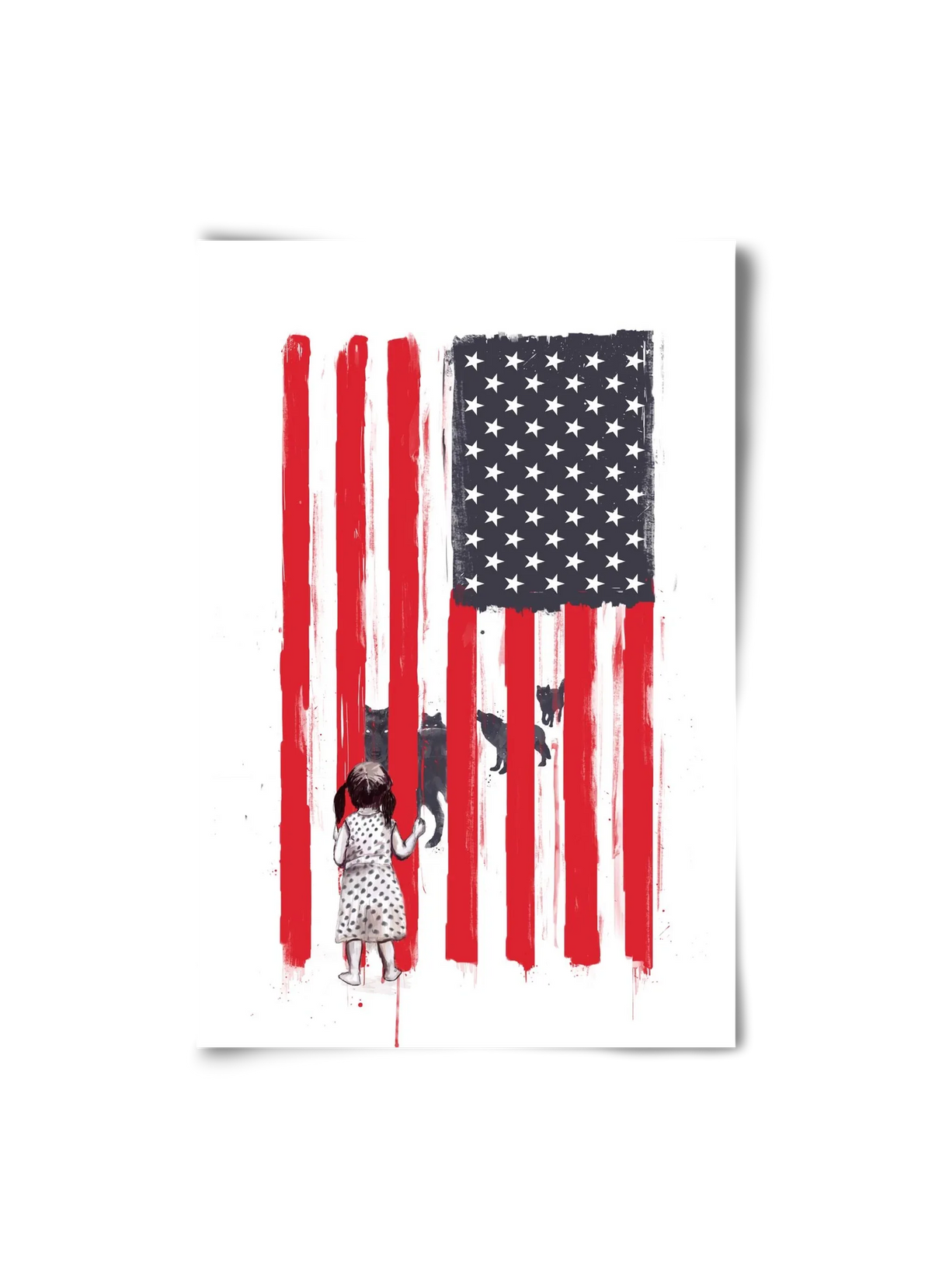 Little girl and wolves - artbridge