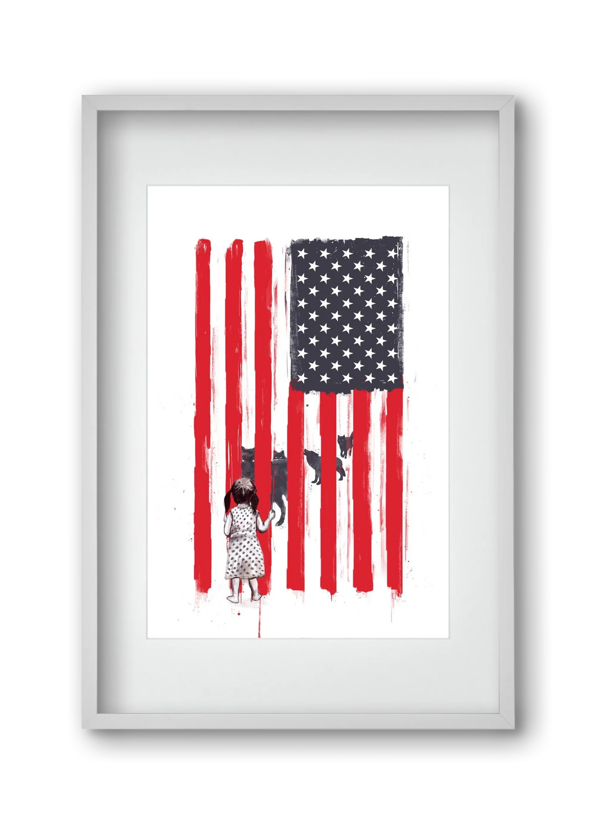 Little girl and wolves - artbridge