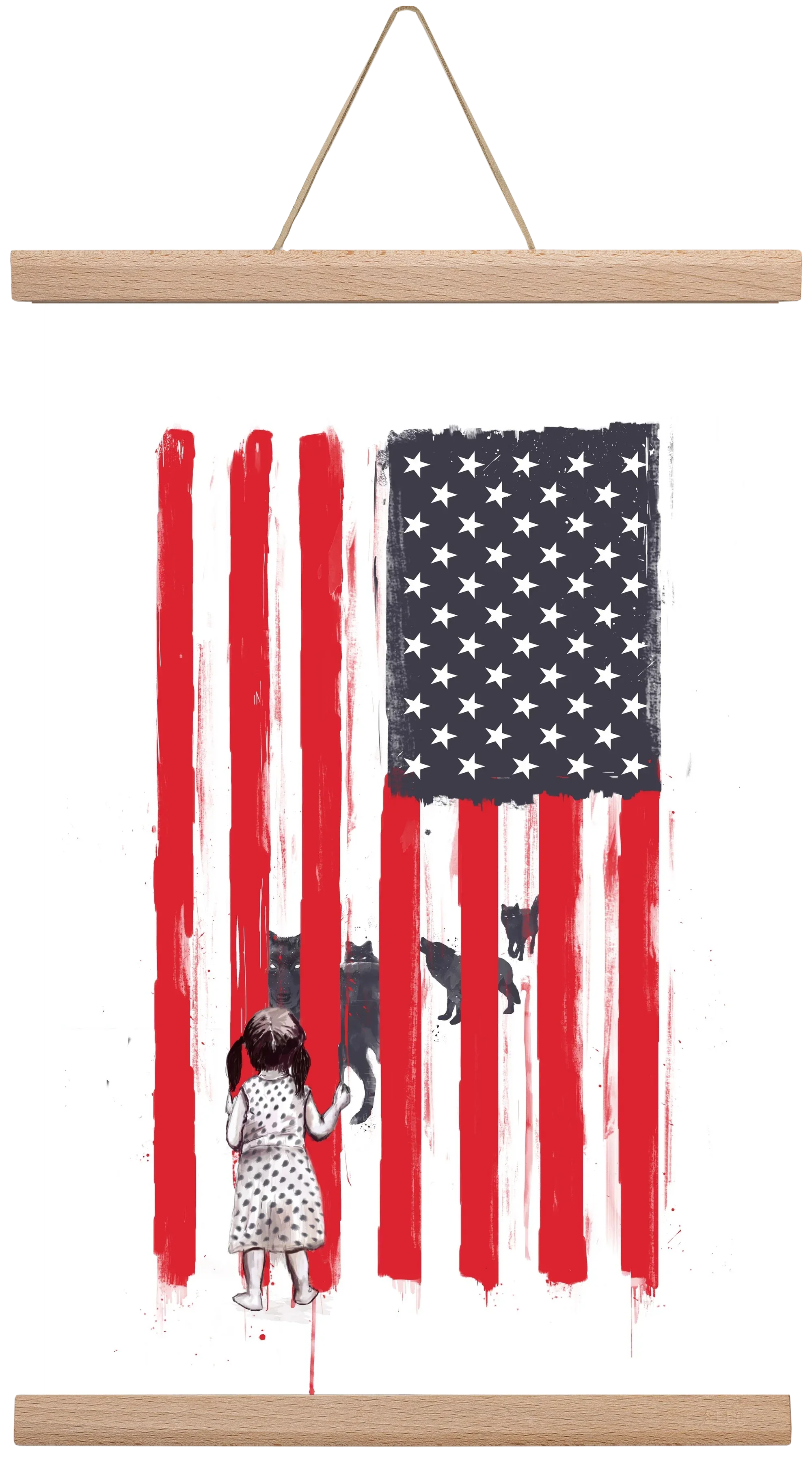 Little girl and wolves - artbridge