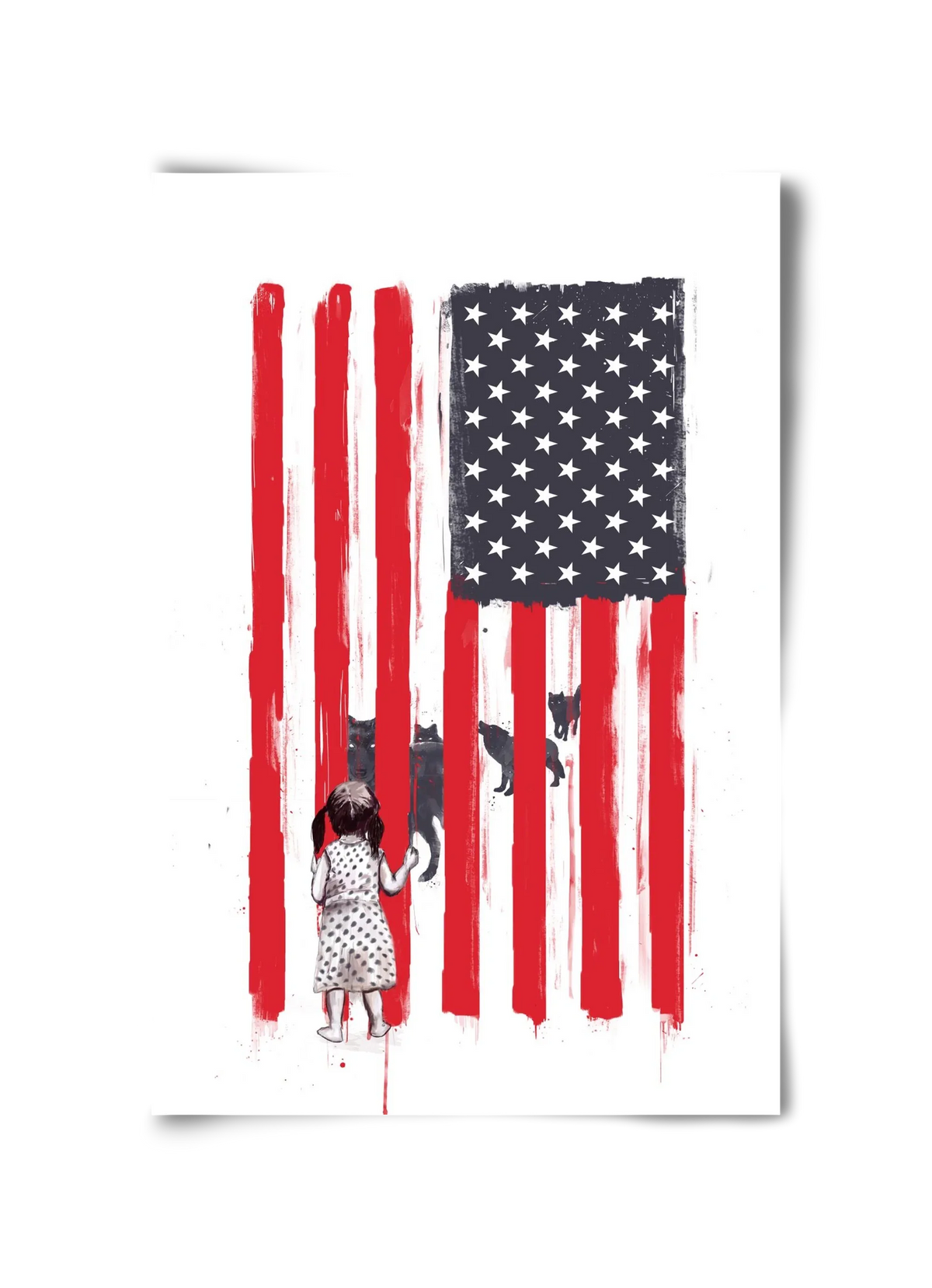 Little girl and wolves - artbridge