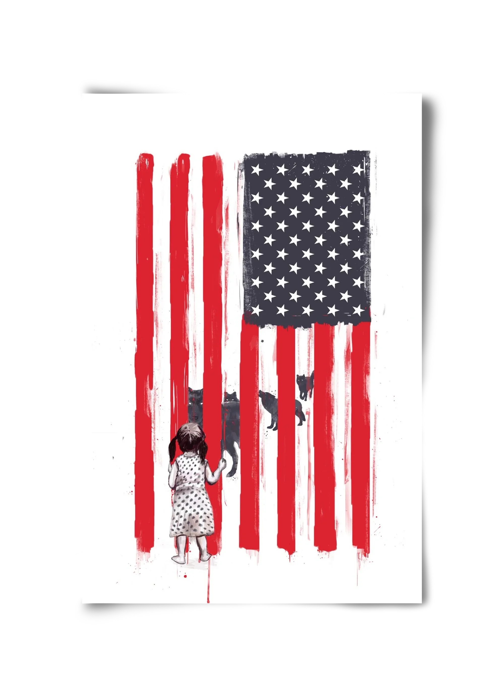 Little girl and wolves - artbridge