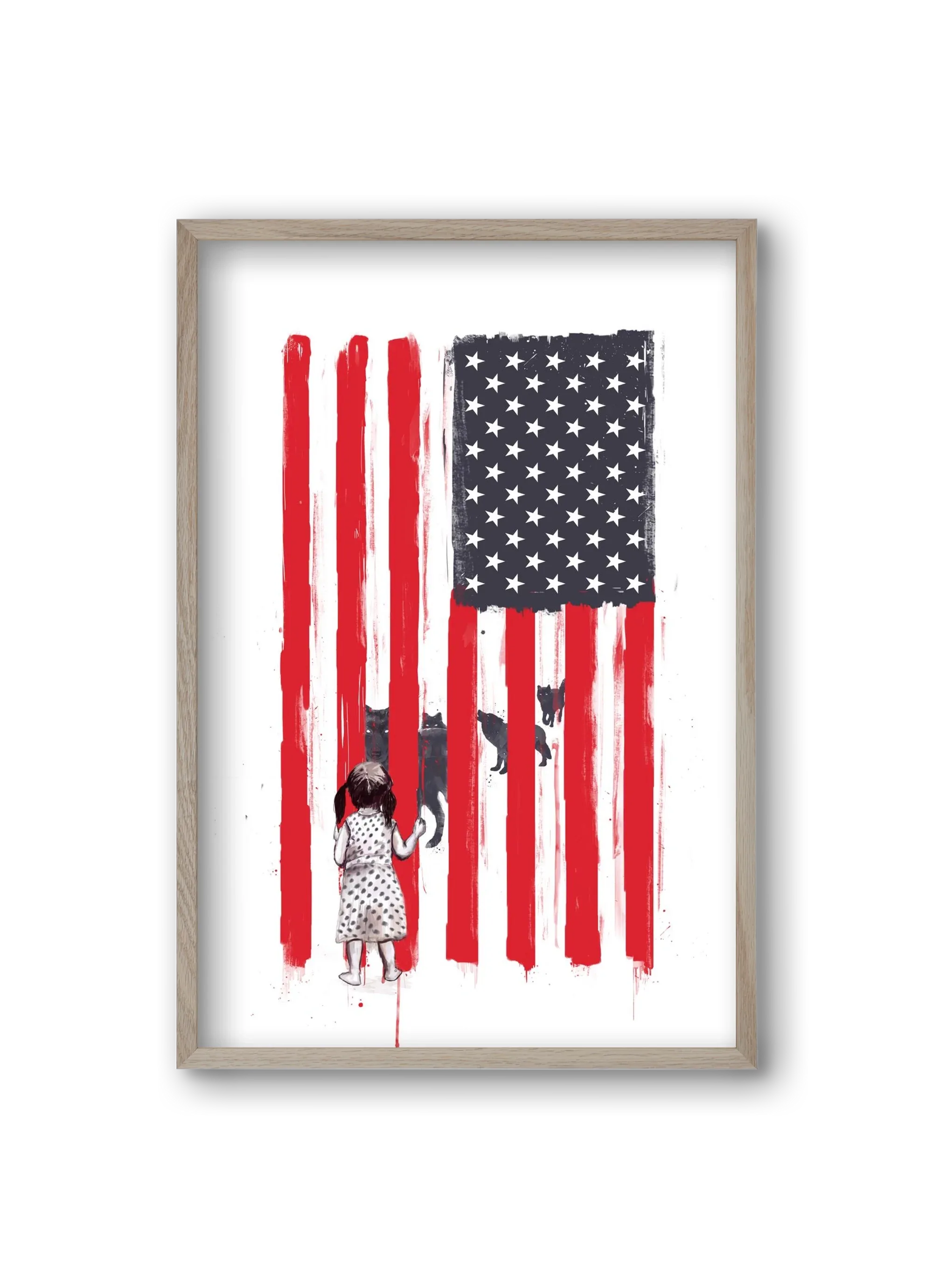 Little girl and wolves - artbridge