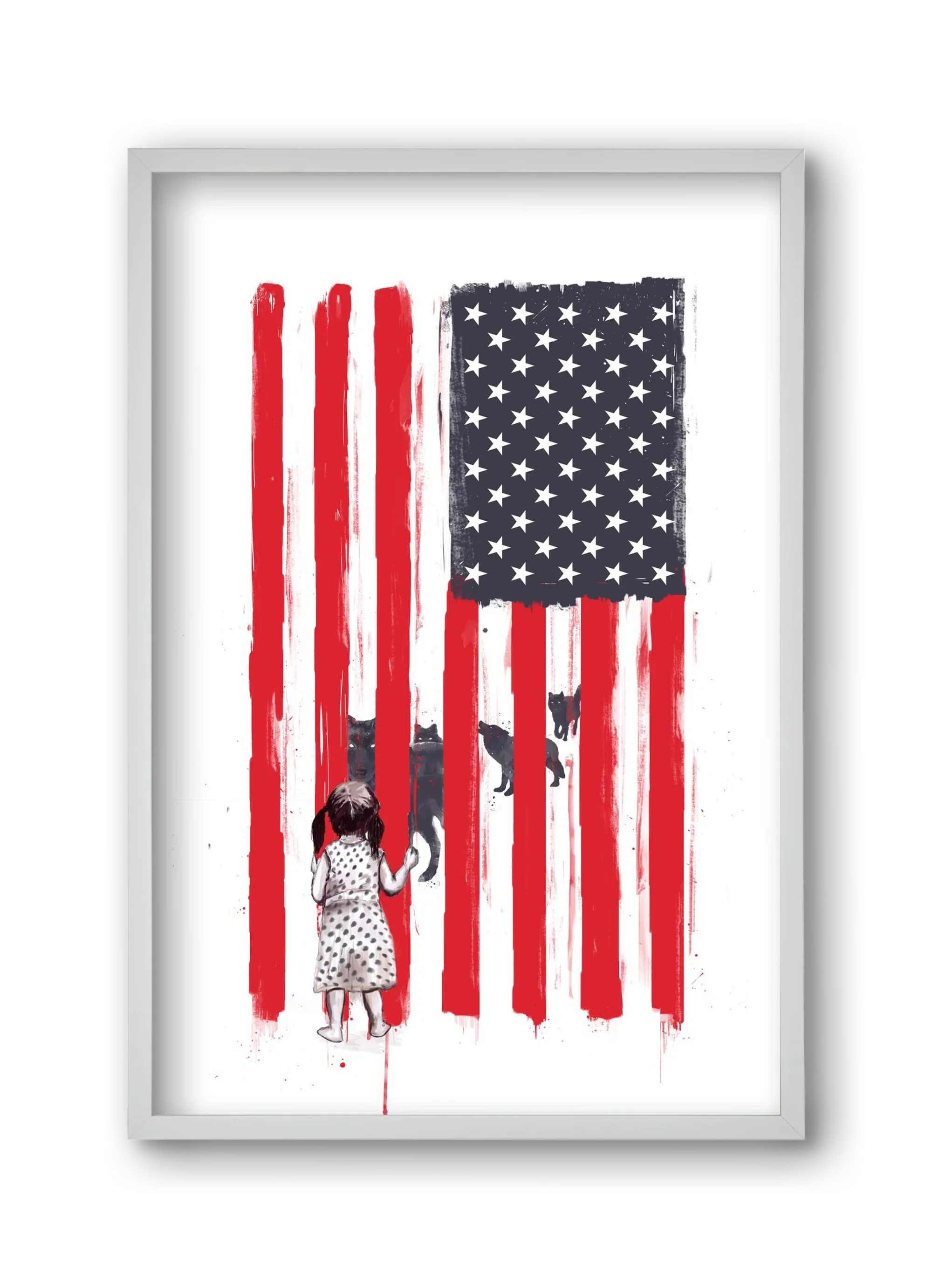 Little girl and wolves - artbridge