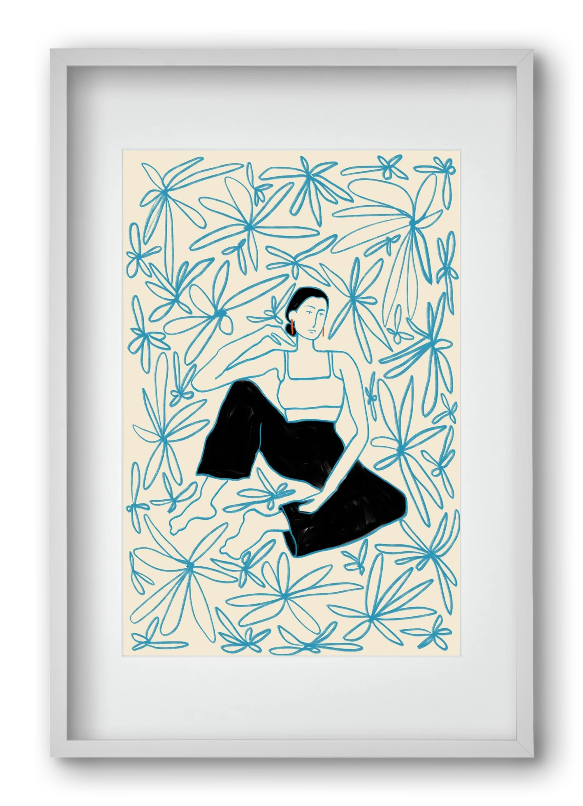 Woman in a field of flowers - artbridge