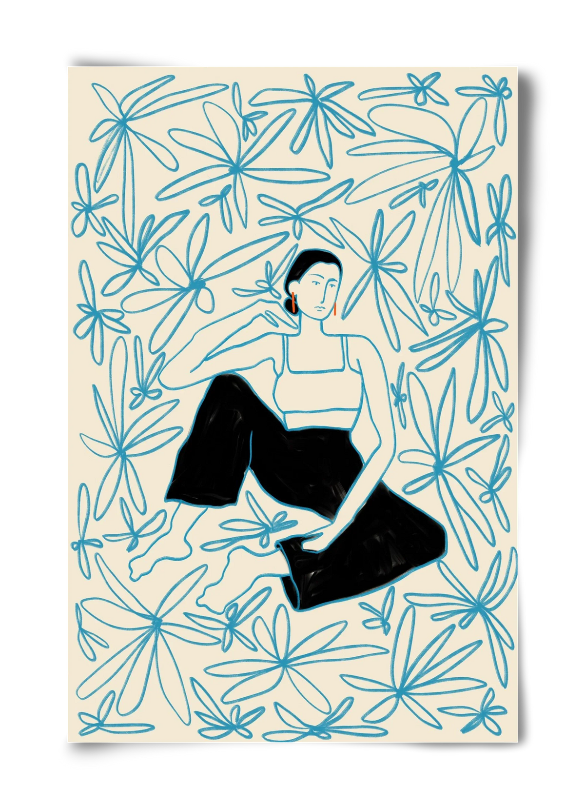 Woman in a field of flowers - artbridge