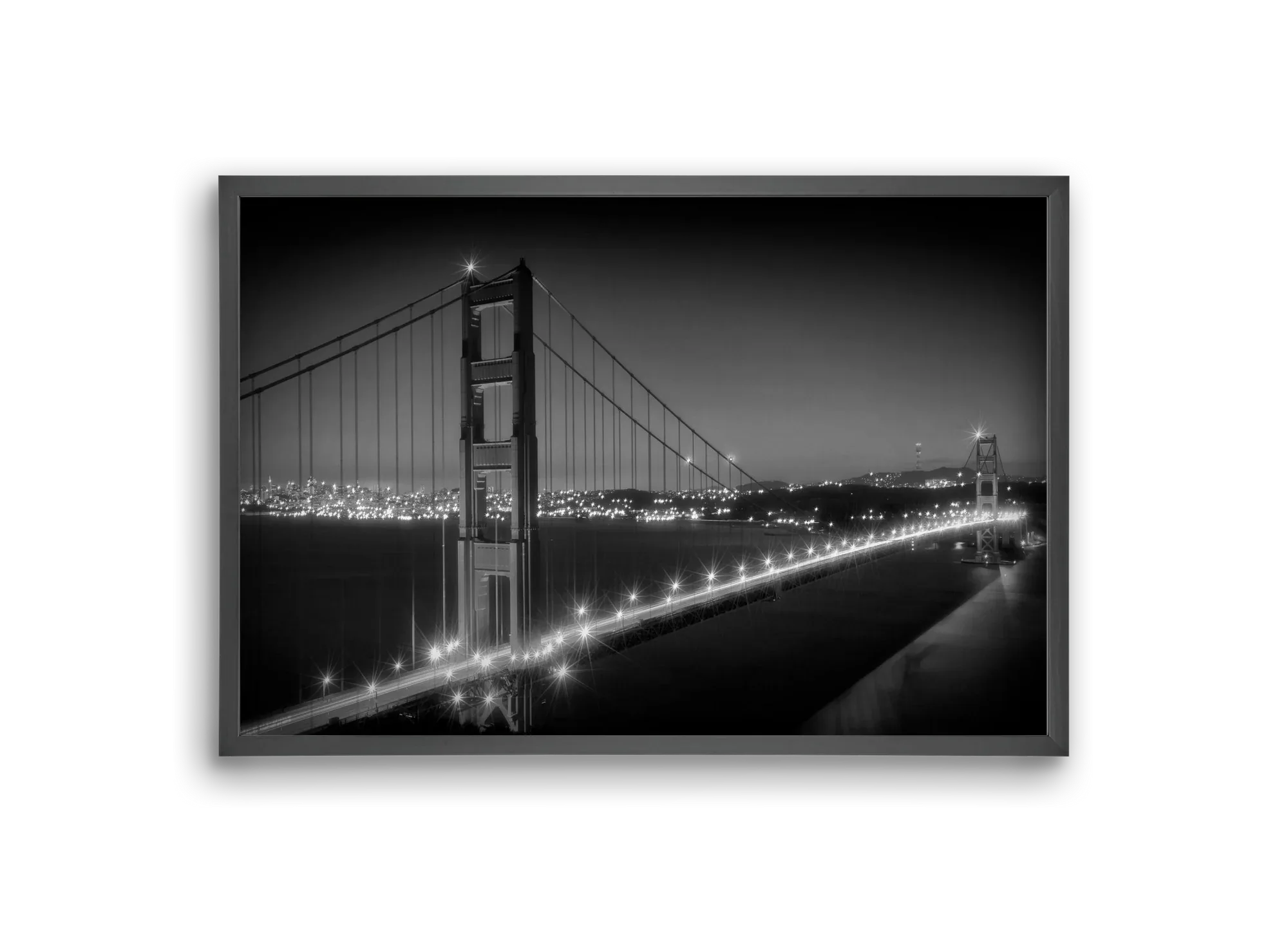 Evening Cityscape of Golden Gate Bridge | Monochrome - artbridge