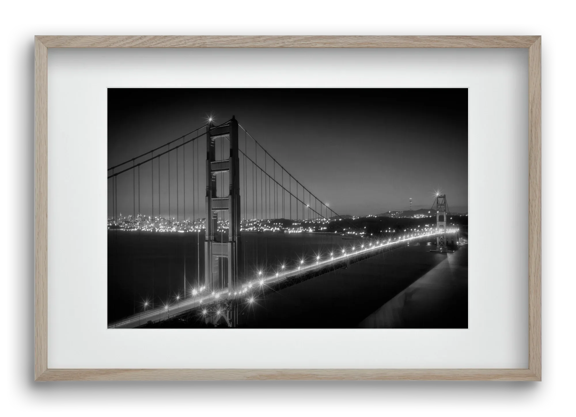 Evening Cityscape of Golden Gate Bridge | Monochrome - artbridge