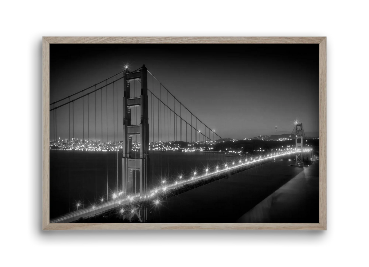 Evening Cityscape of Golden Gate Bridge | Monochrome - artbridge