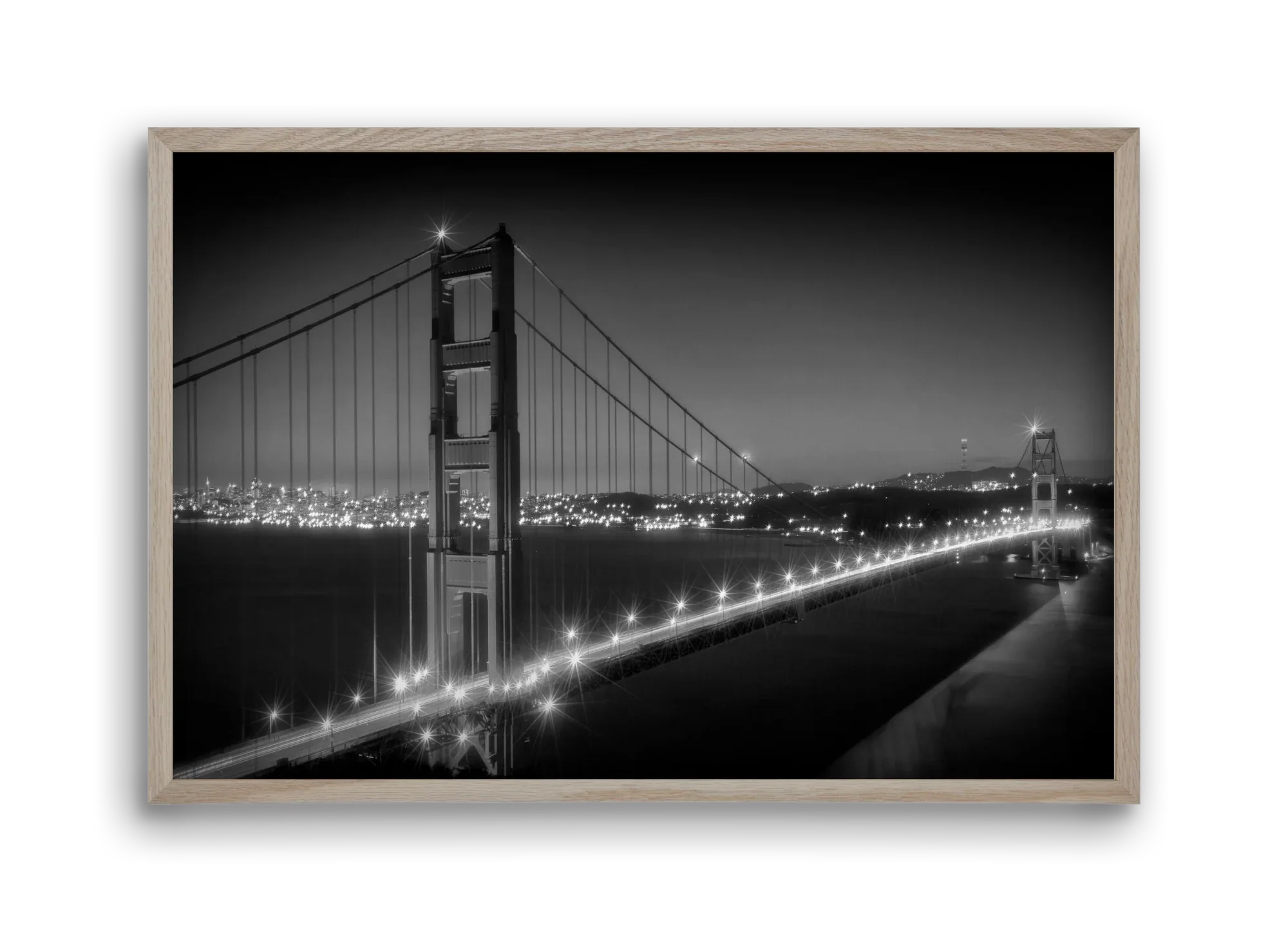 Evening Cityscape of Golden Gate Bridge | Monochrome - artbridge