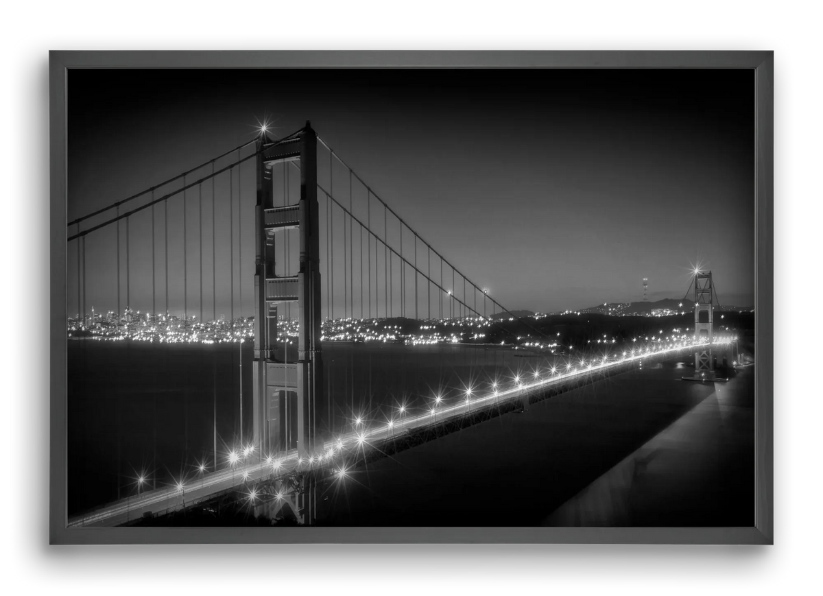 Evening Cityscape of Golden Gate Bridge | Monochrome - artbridge