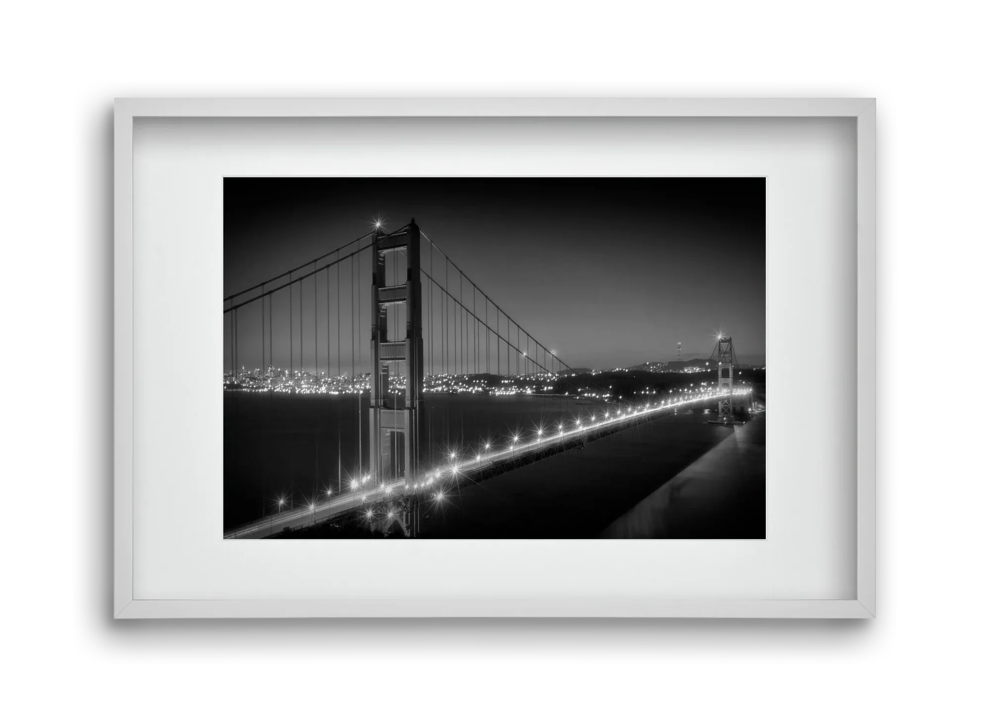 Evening Cityscape of Golden Gate Bridge | Monochrome - artbridge
