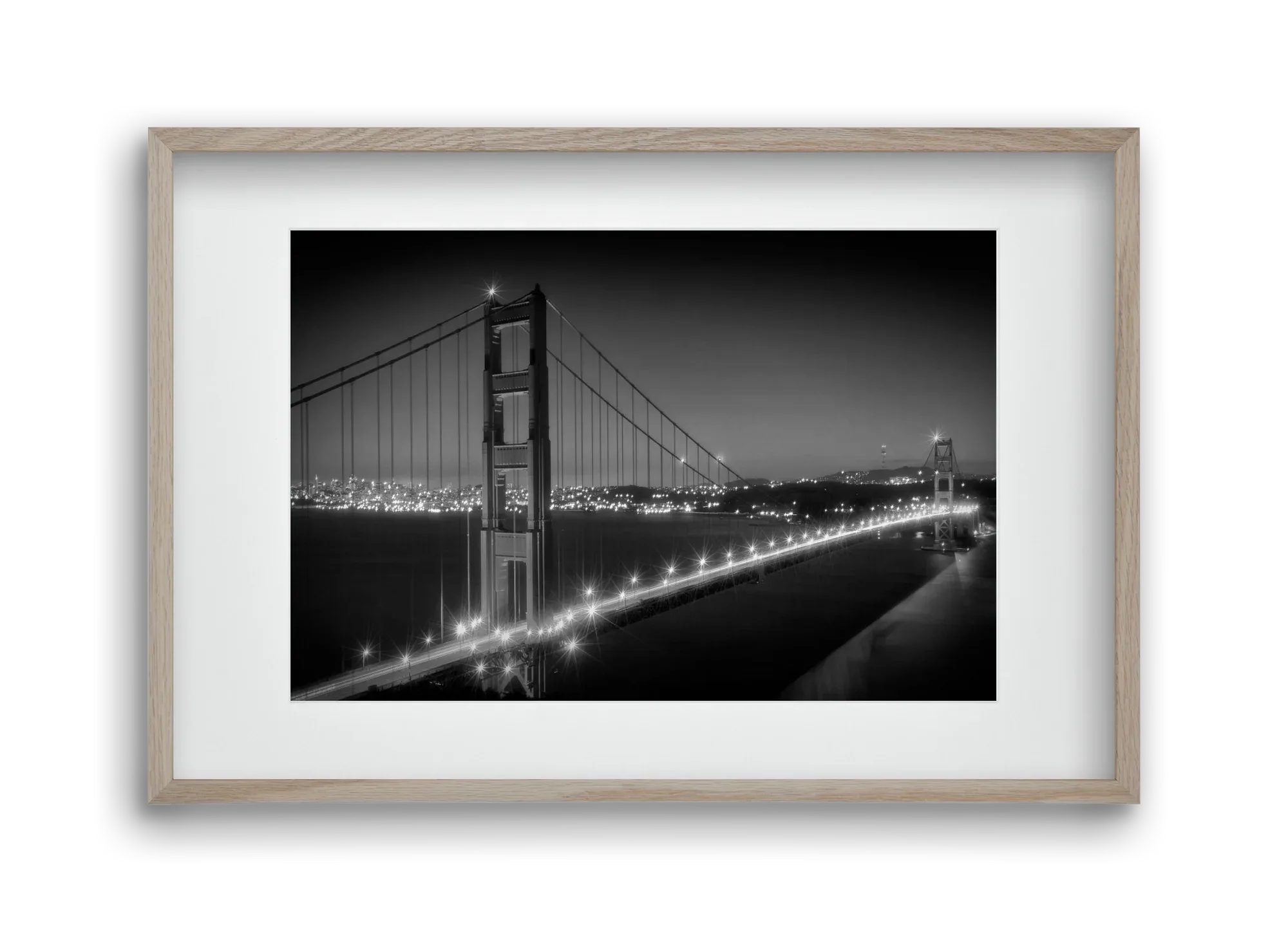 Evening Cityscape of Golden Gate Bridge | Monochrome - artbridge