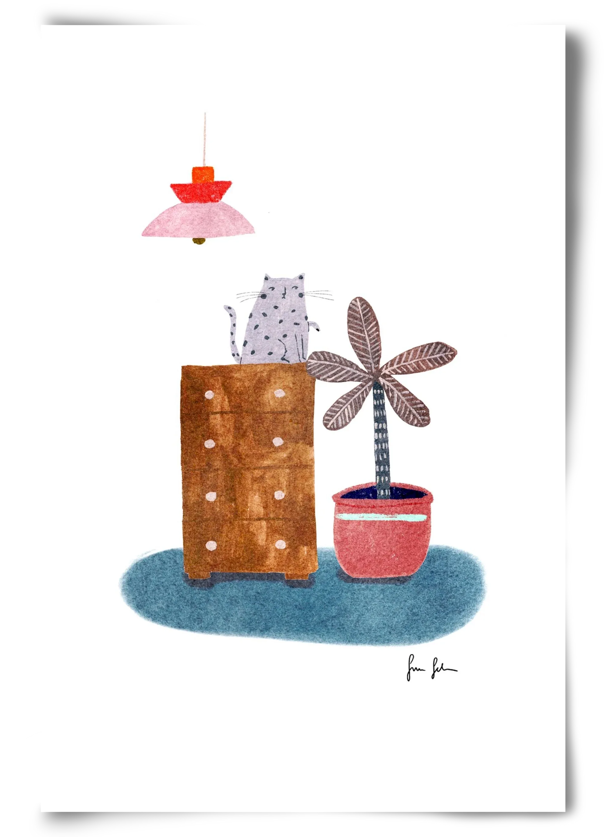 Interior with cat - artbridge