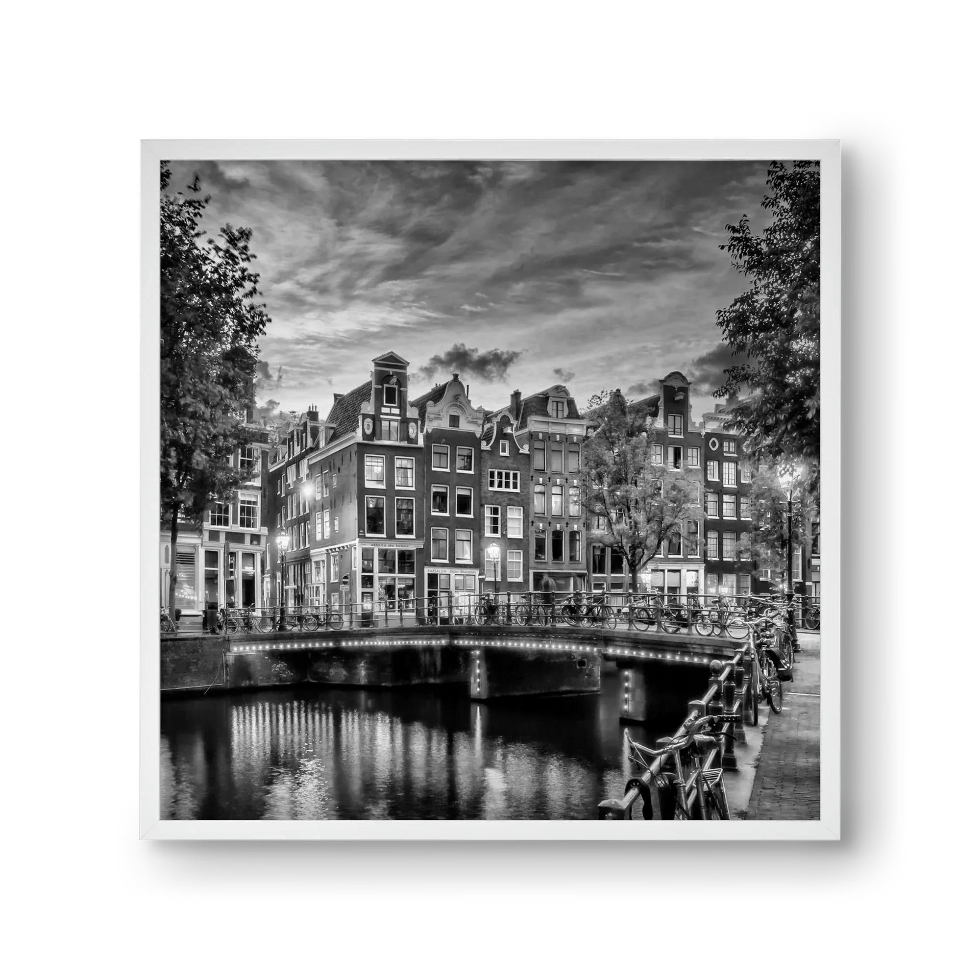 AMSTERDAM Idyllic impression from Singel | Monochrome - artbridge
