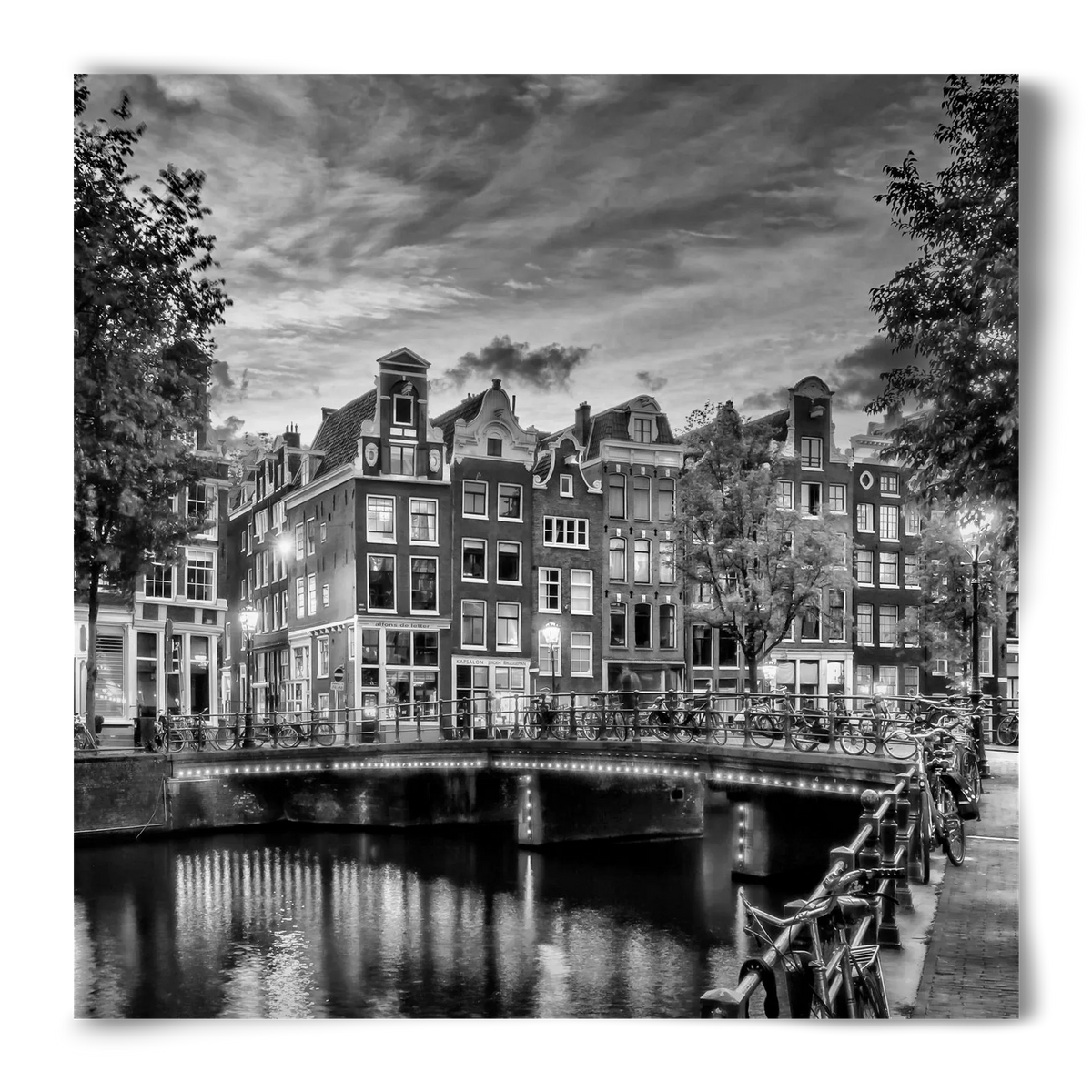 AMSTERDAM Idyllic impression from Singel | Monochrome - artbridge