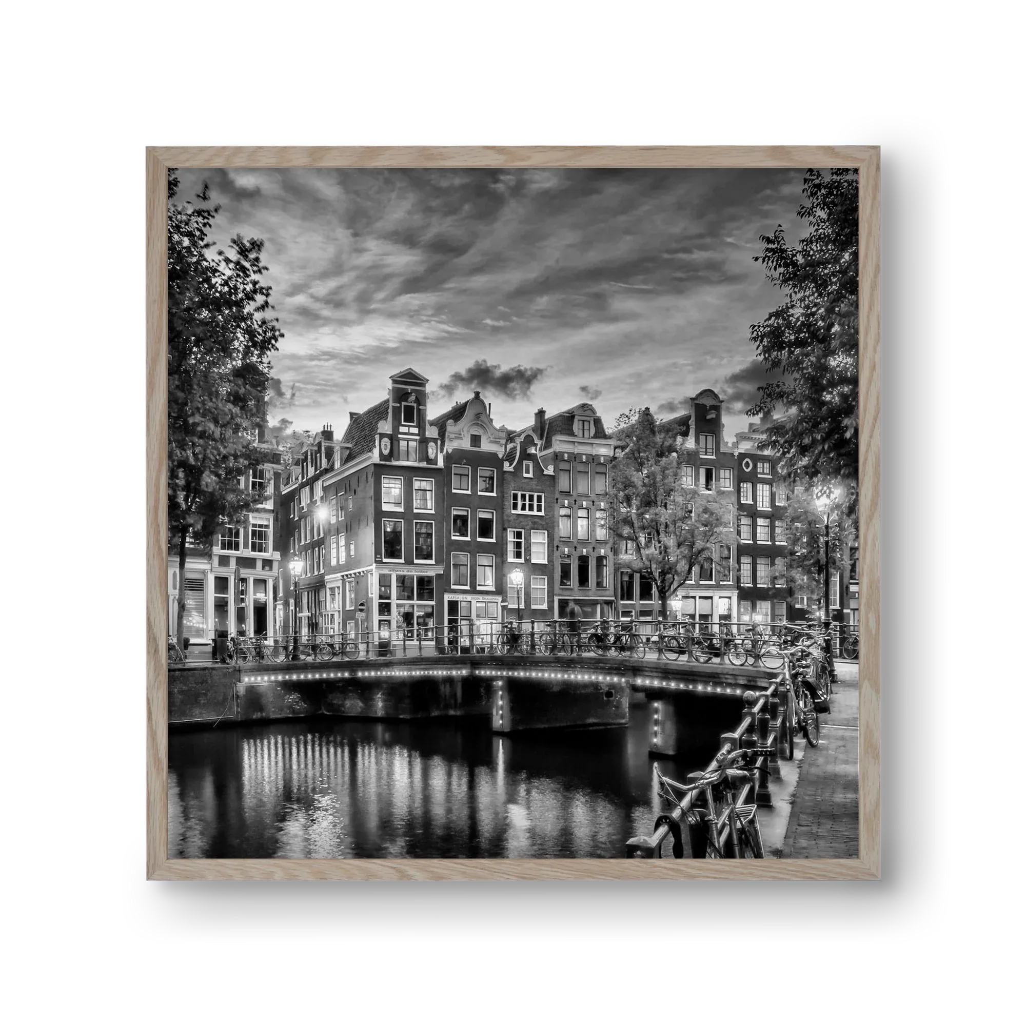 AMSTERDAM Idyllic impression from Singel | Monochrome - artbridge