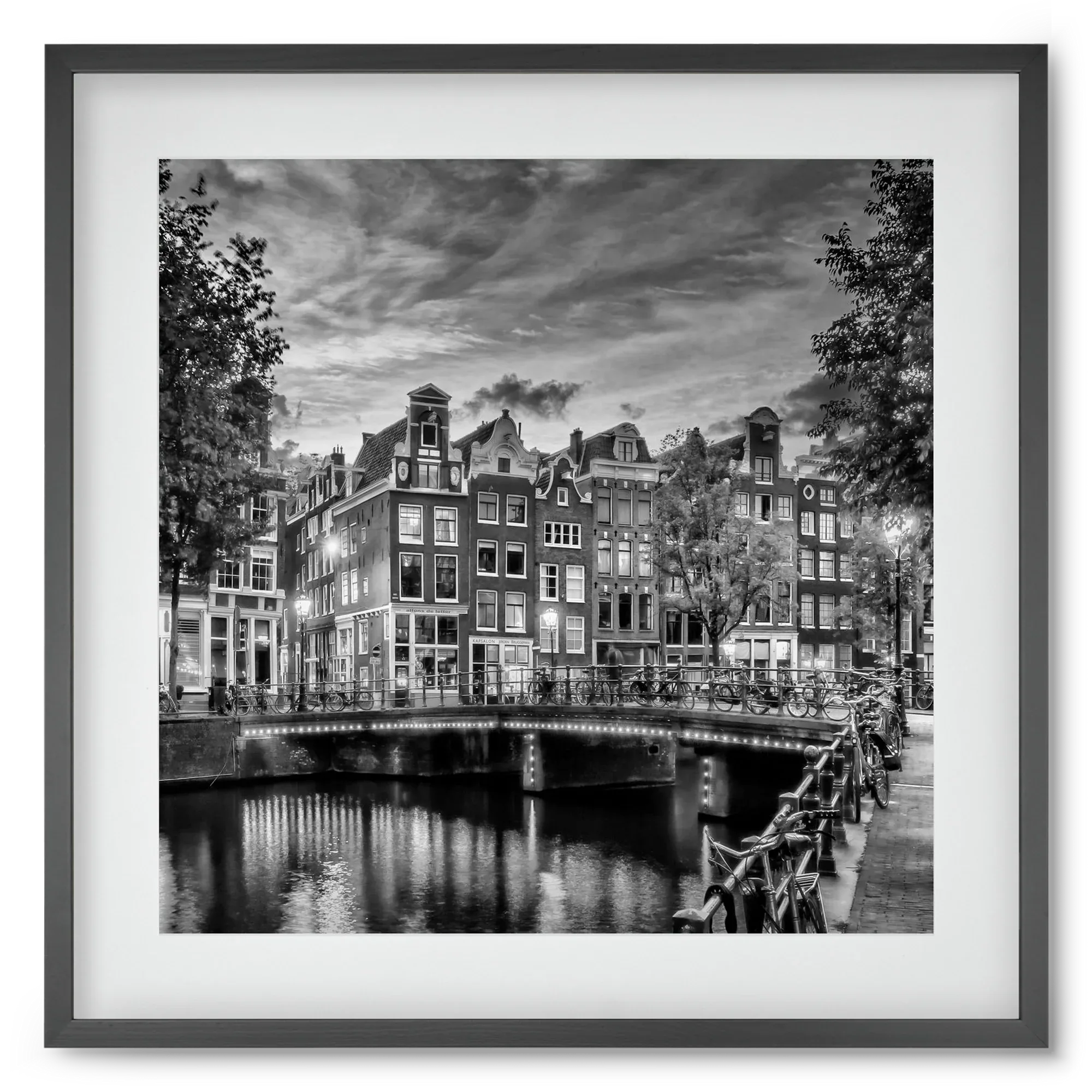AMSTERDAM Idyllic impression from Singel | Monochrome - artbridge