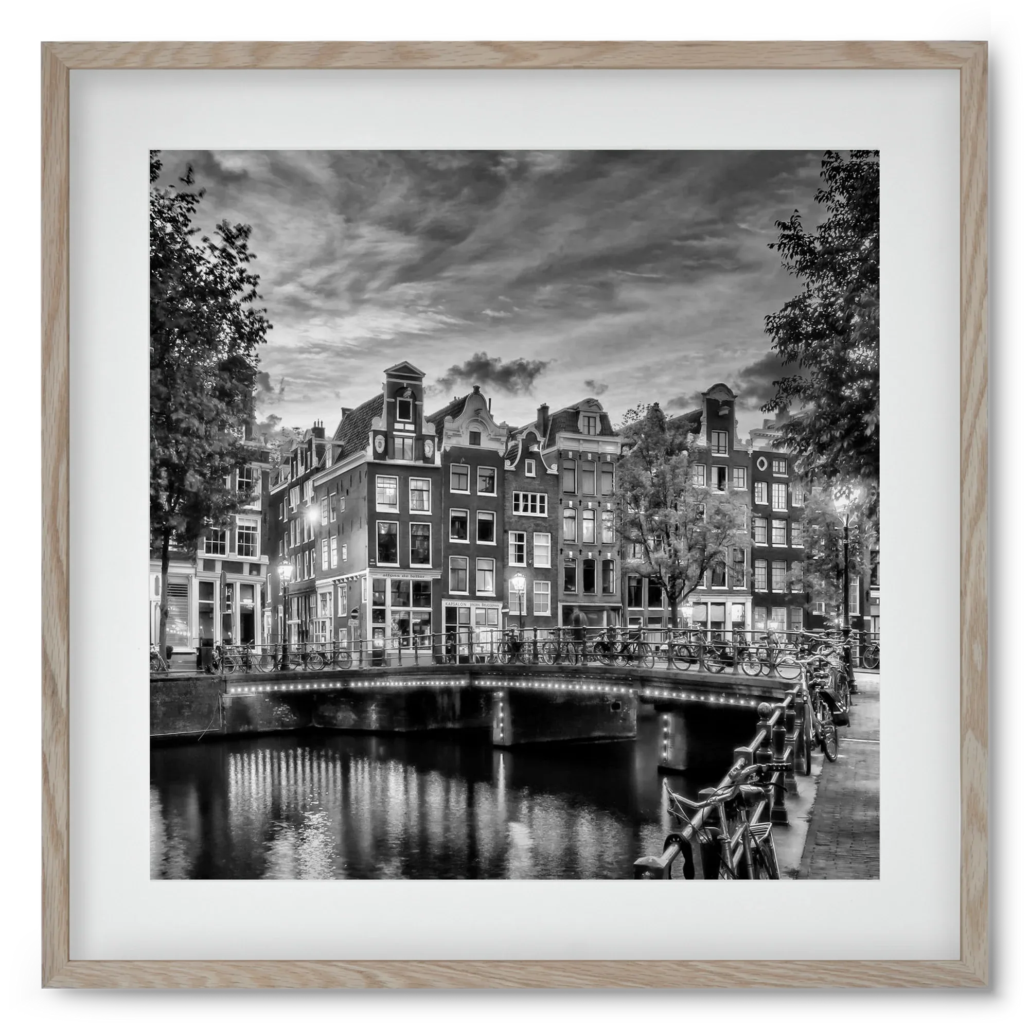AMSTERDAM Idyllic impression from Singel | Monochrome - artbridge