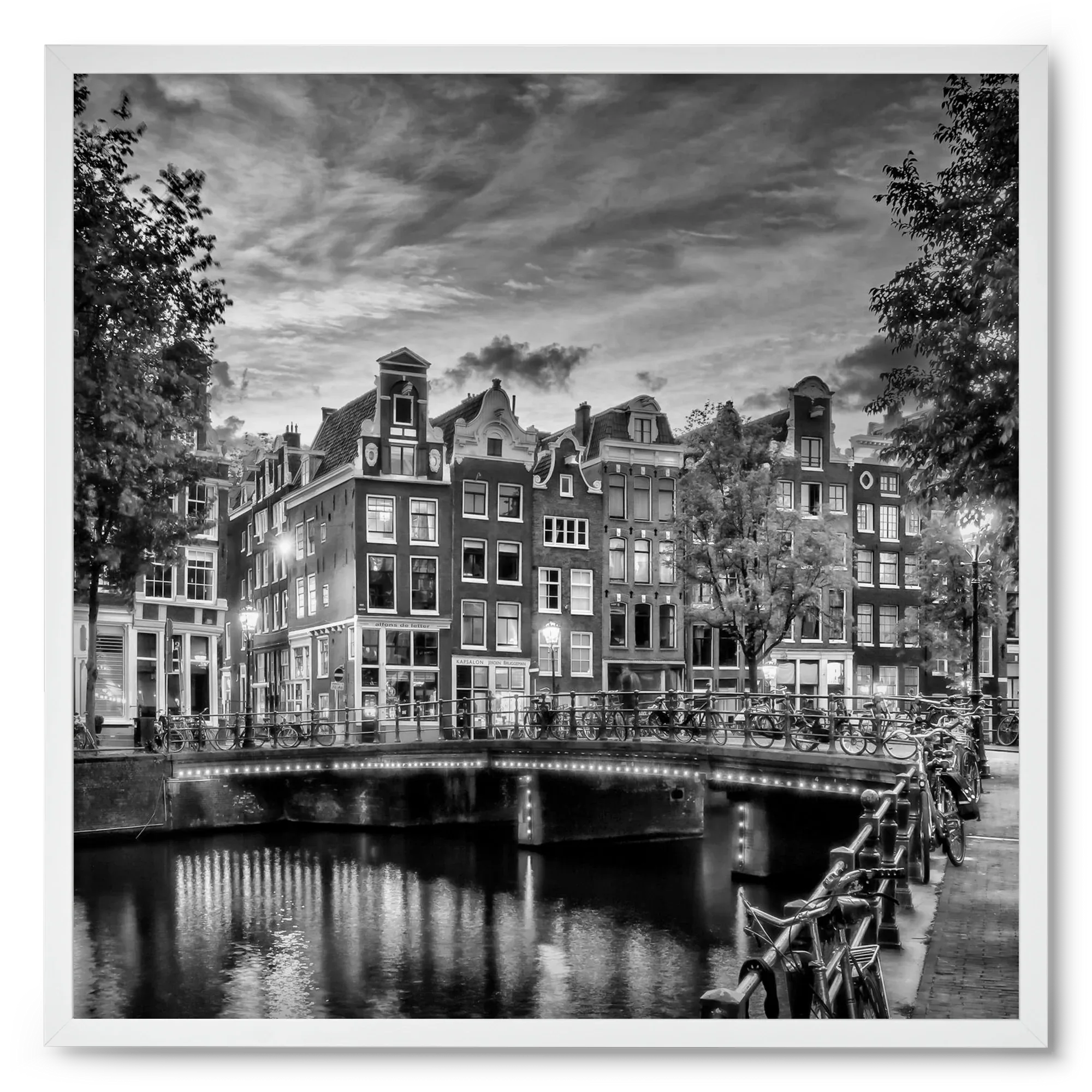 AMSTERDAM Idyllic impression from Singel | Monochrome - artbridge