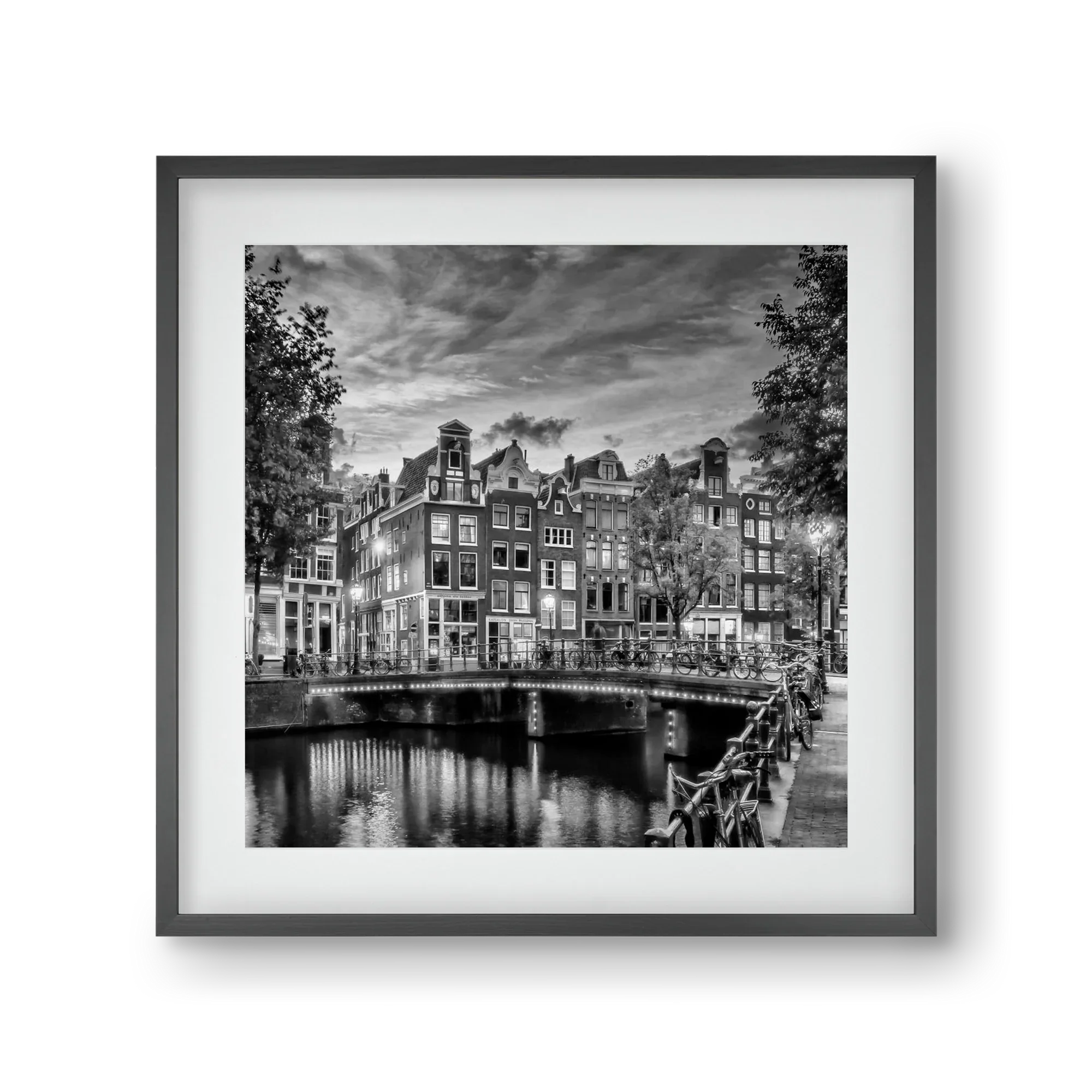 AMSTERDAM Idyllic impression from Singel | Monochrome - artbridge