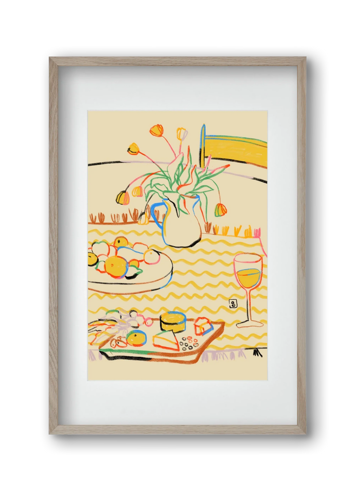 YELLOW TULIPS WINE AND CHEESE - artbridge