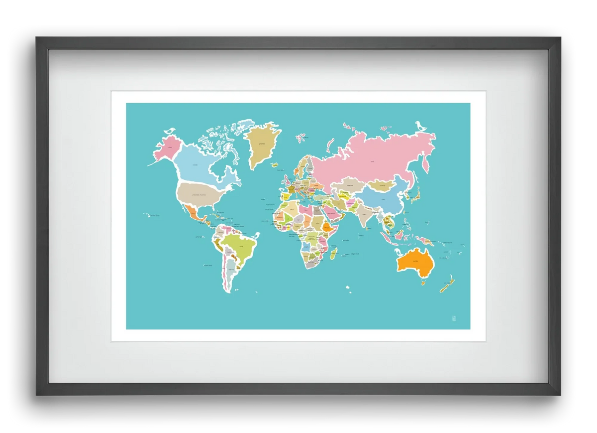Worldmap with birds - artbridge