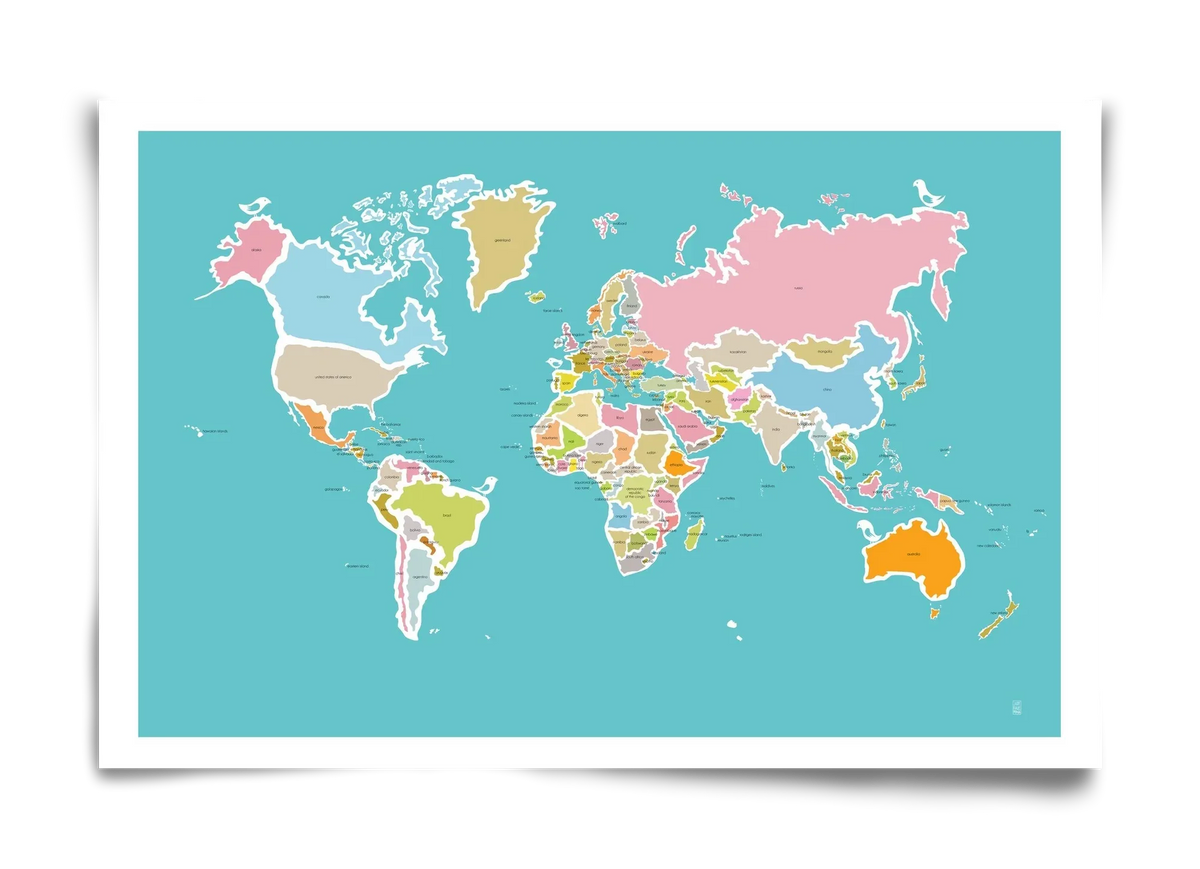 Worldmap with birds - artbridge