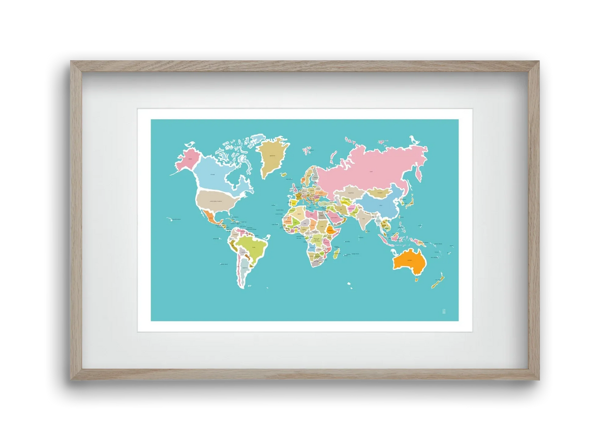 Worldmap with birds - artbridge