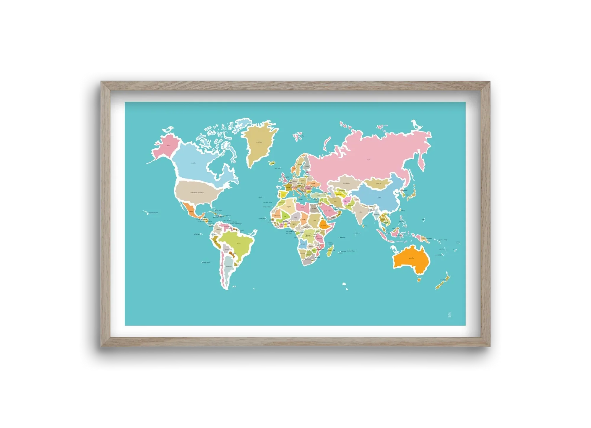 Worldmap with birds - artbridge