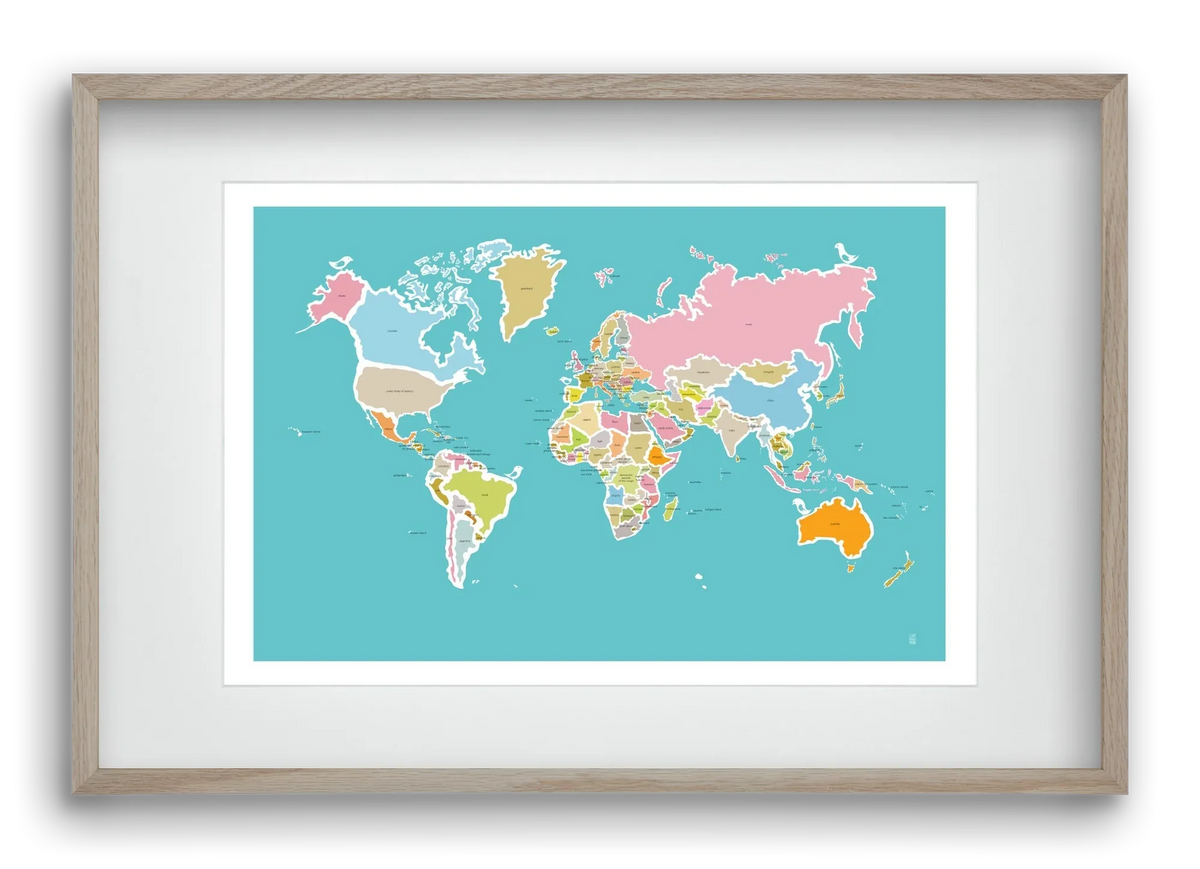 Worldmap with birds - artbridge