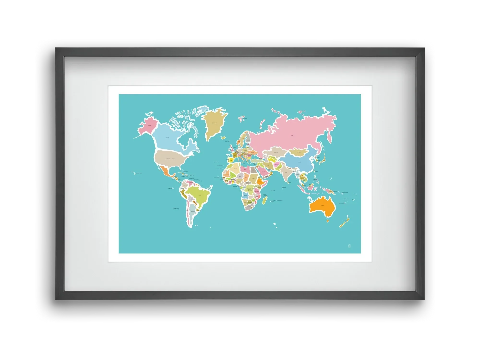 Worldmap with birds - artbridge