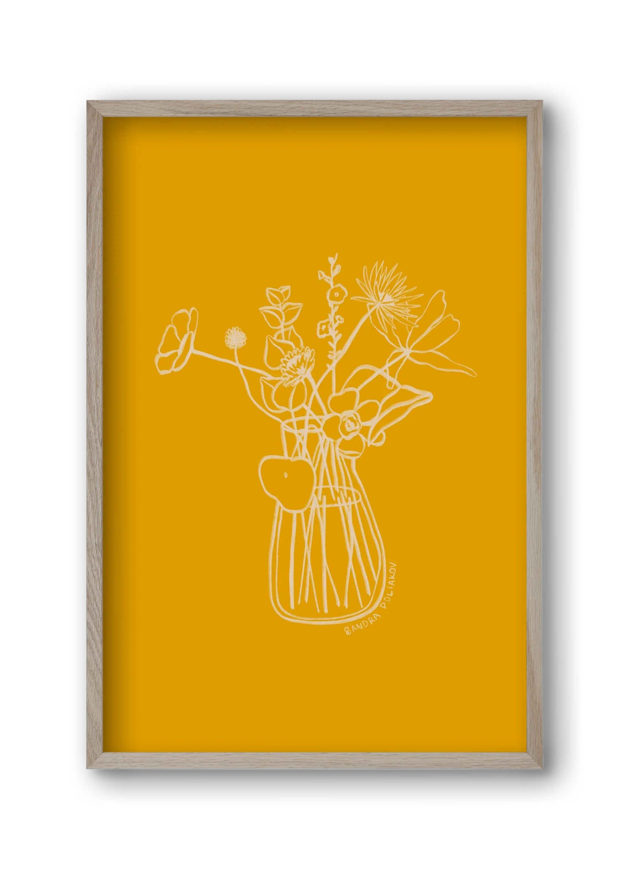 FLOWERS AND LEAVES IN YELLOW - artbridge
